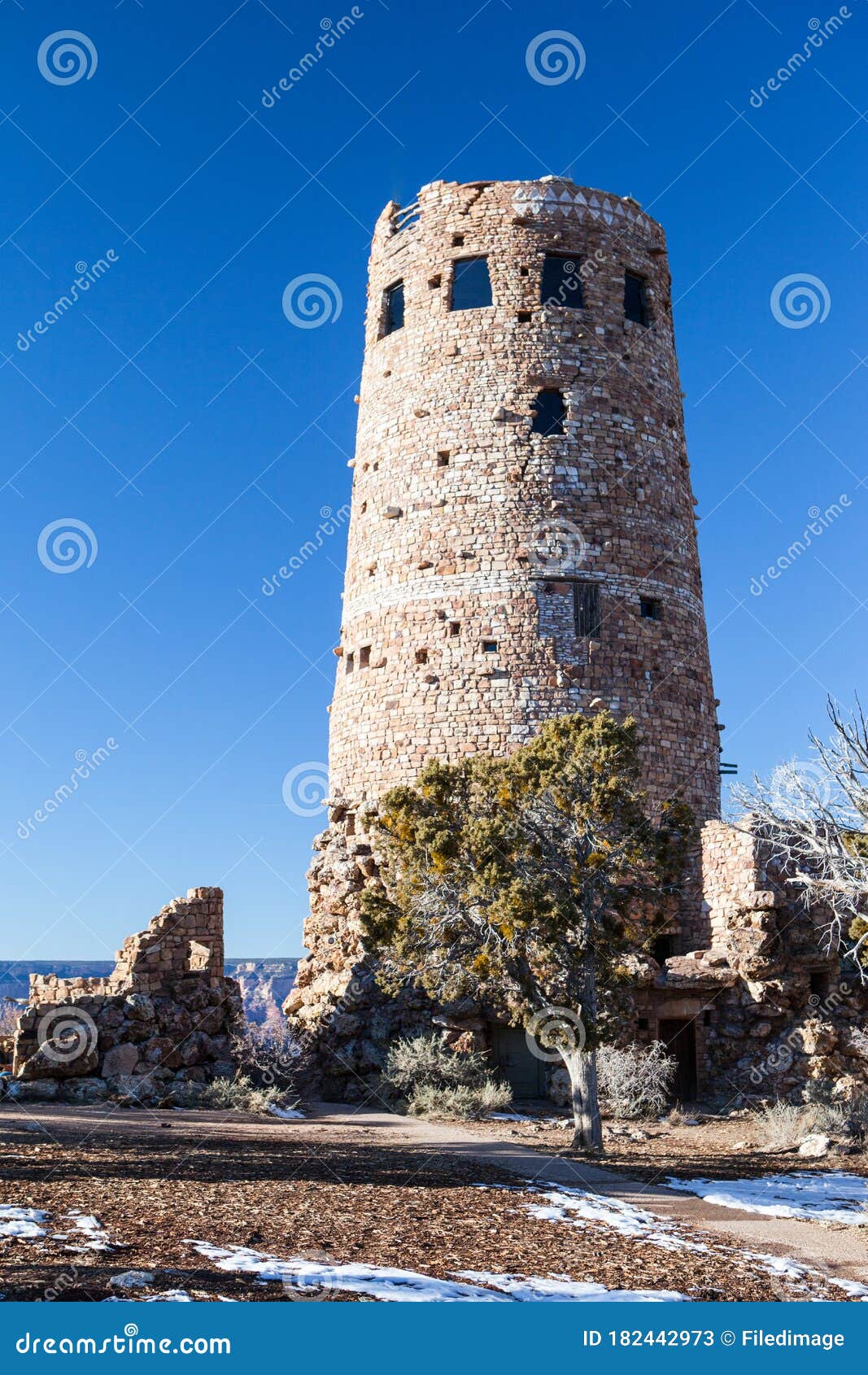 Desert View Watchtower in USA Stock Image - Image of cliff, historical ...