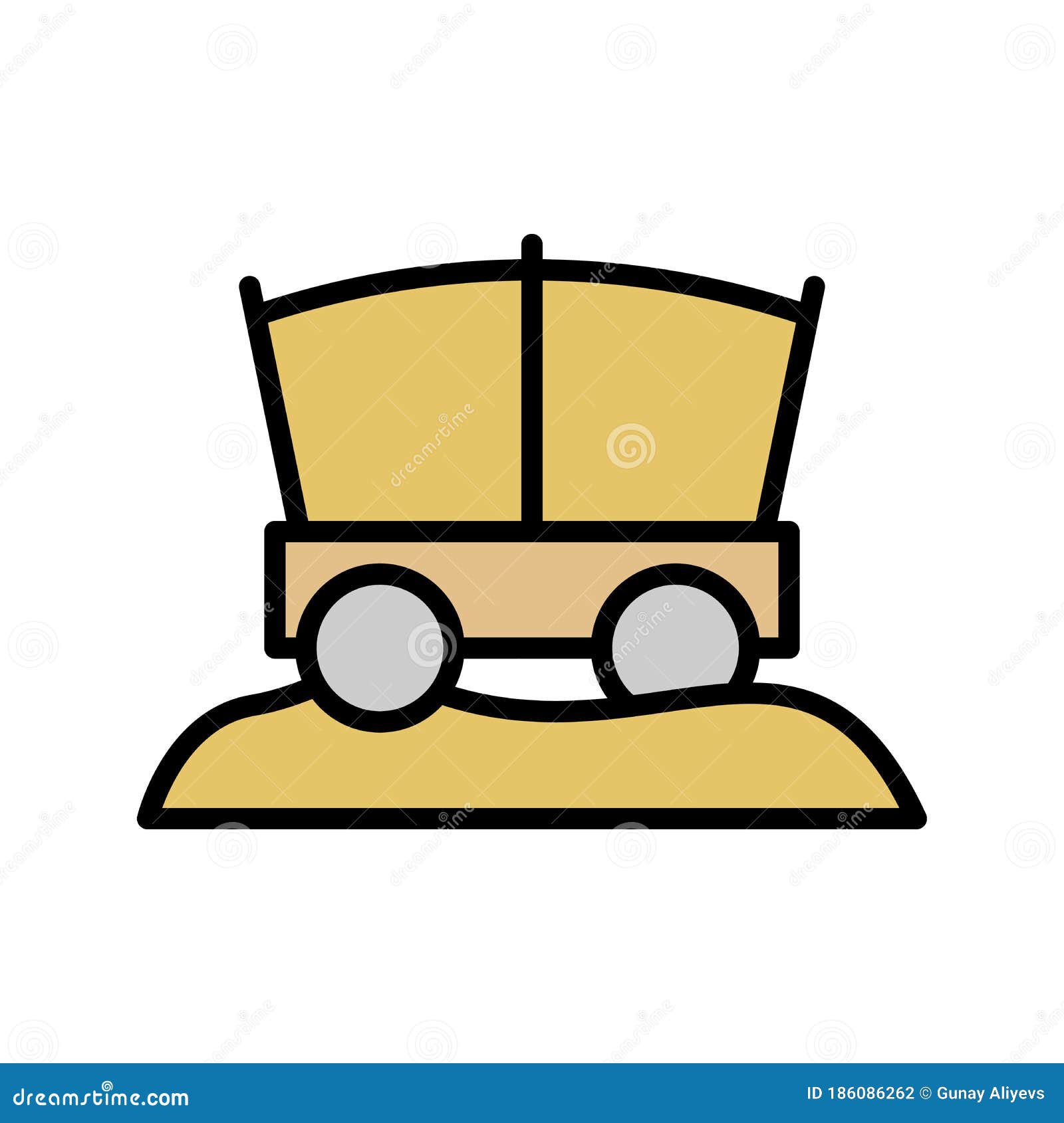desert, wagon icon. simple color with outline  s of wilderness icons for ui and ux, website or mobile application