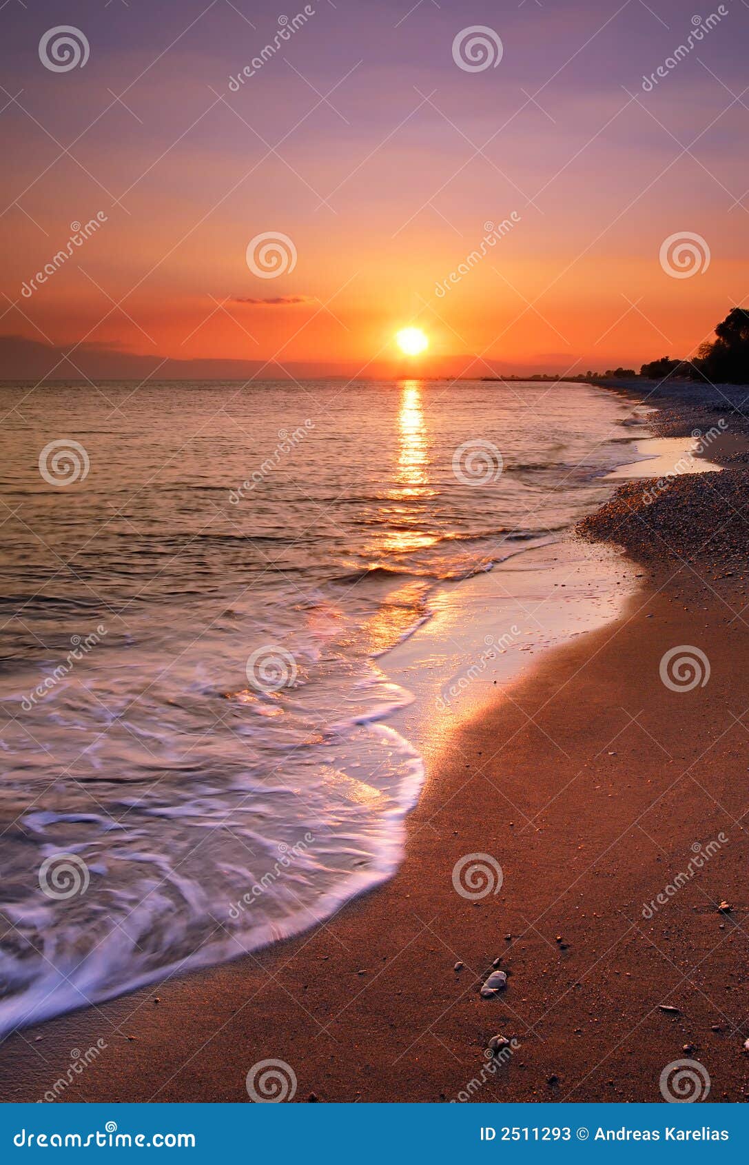 deserted beach at sunset