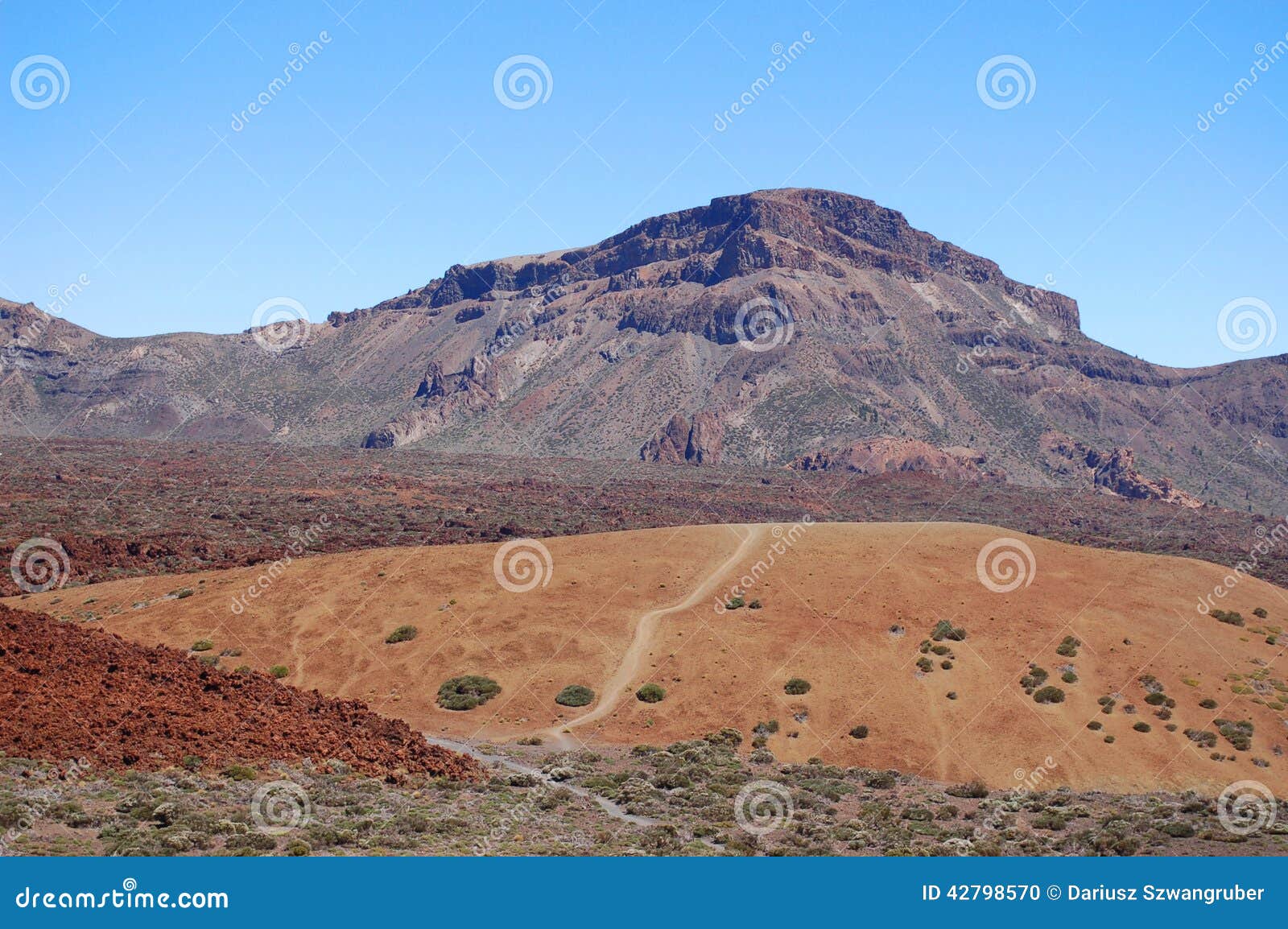 deserted landscape of teide national park on tener