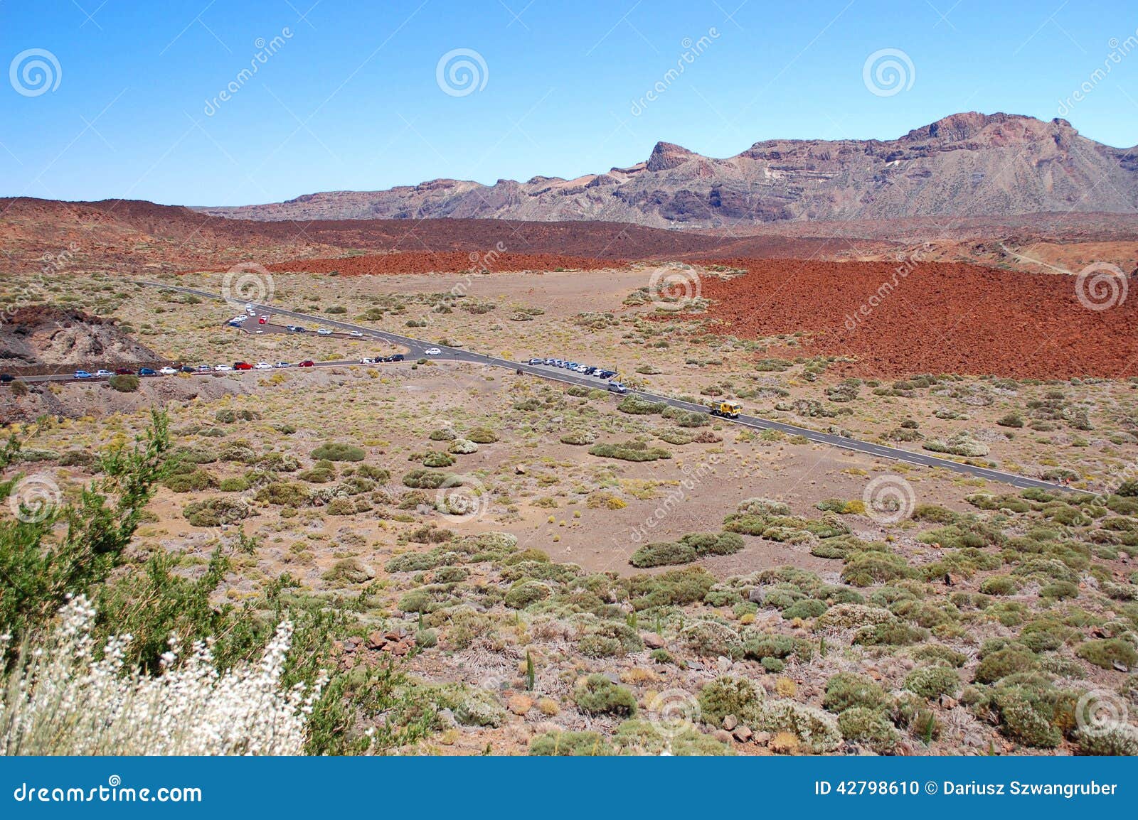 deserted landscape of teide national park on tener