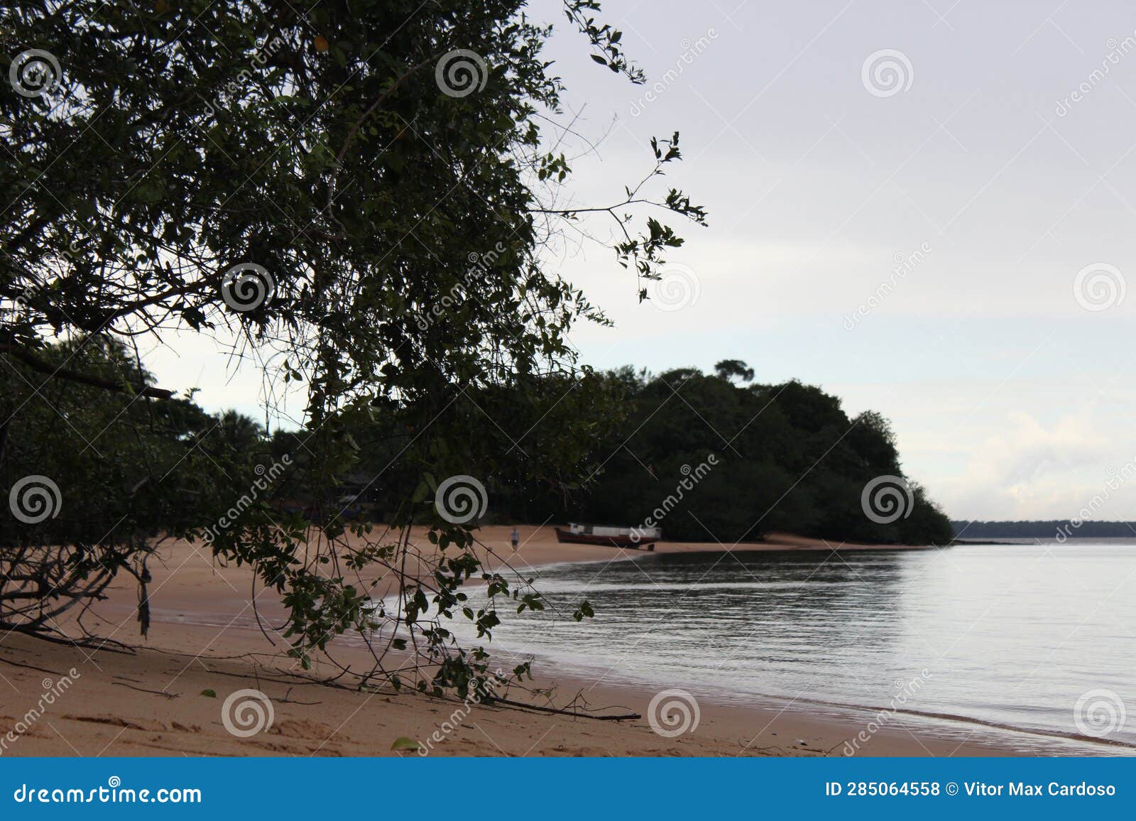 deserted river beach on the island of cotijuba