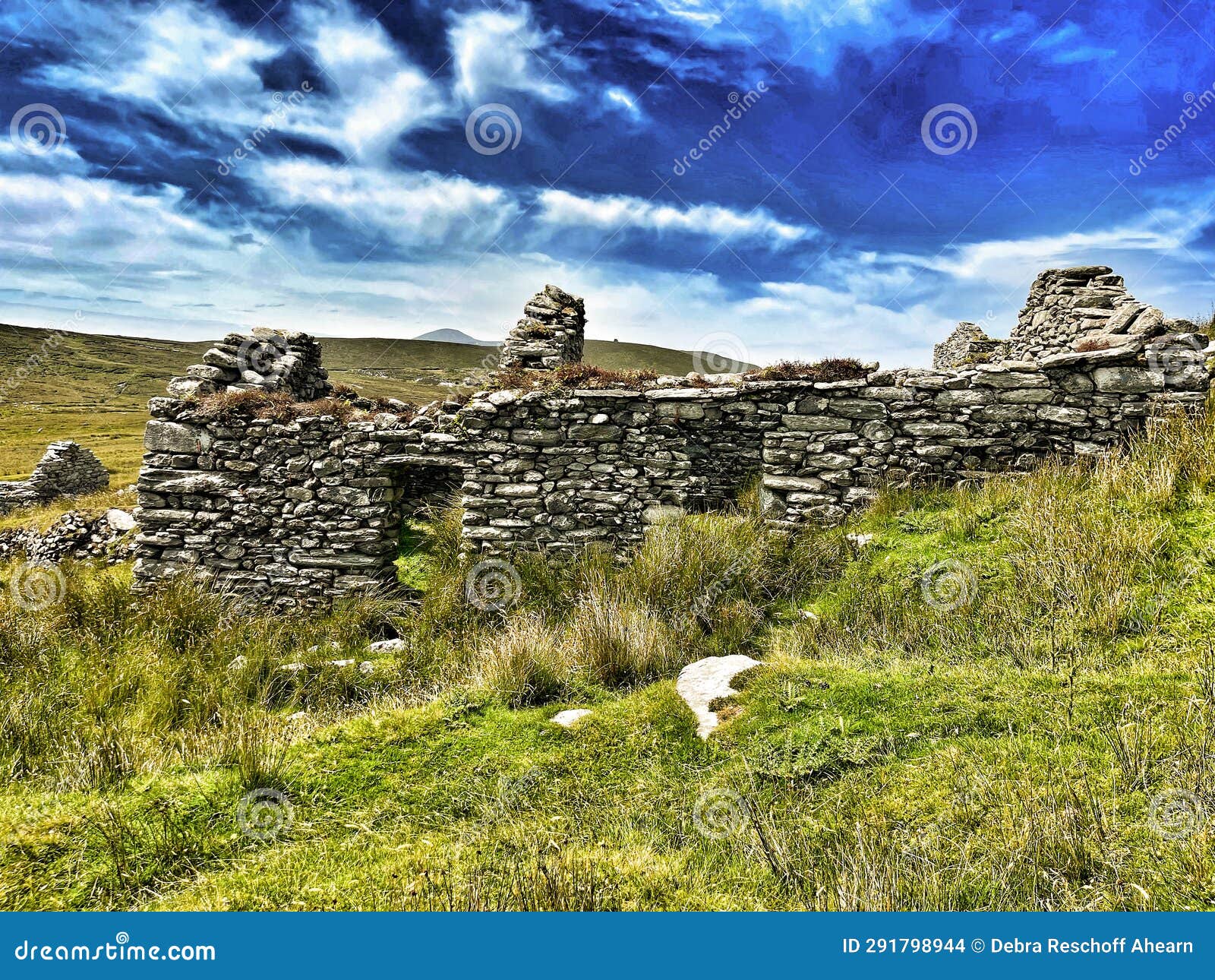 deserted village, achill island, county mayo, ireland