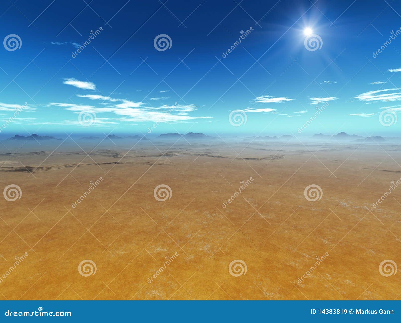 Uma imagem de um deserto vermelho bonito e de um céu azul