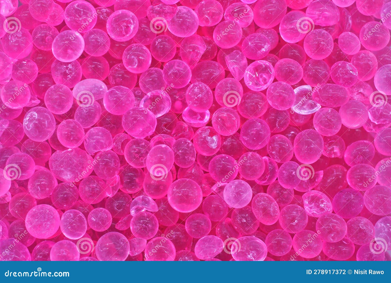 Desiccant Silica Gel Background, Pink Translucent Crystals Textu Stock