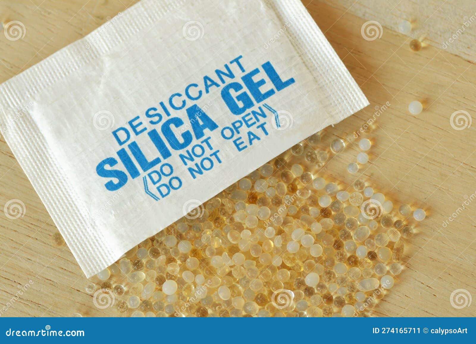 Desiccant Silica Gel Beads with Paper Bag Stock Image Image of