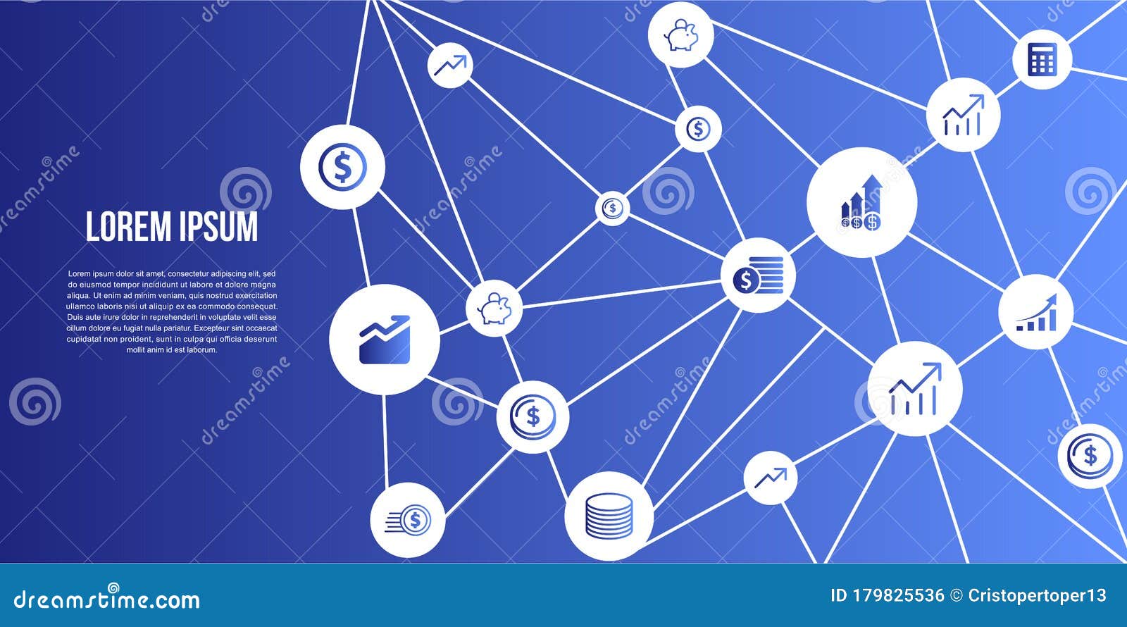 Design Abstract Network Finance Company Icon Stock Vector