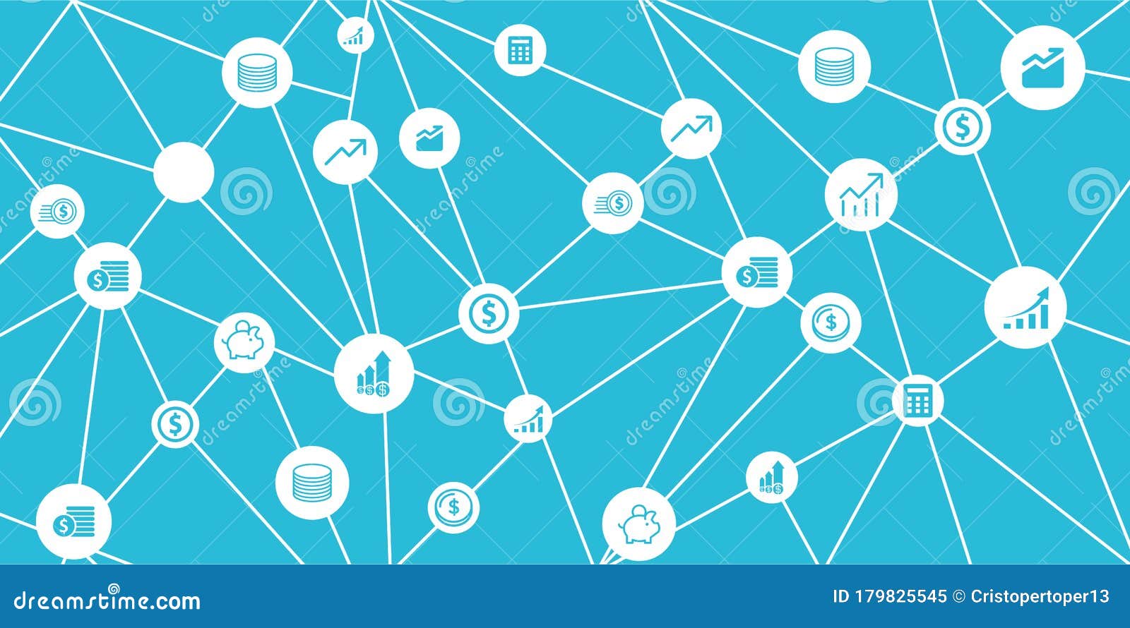 Design Abstract Network Finance Company Icon Stock Vector