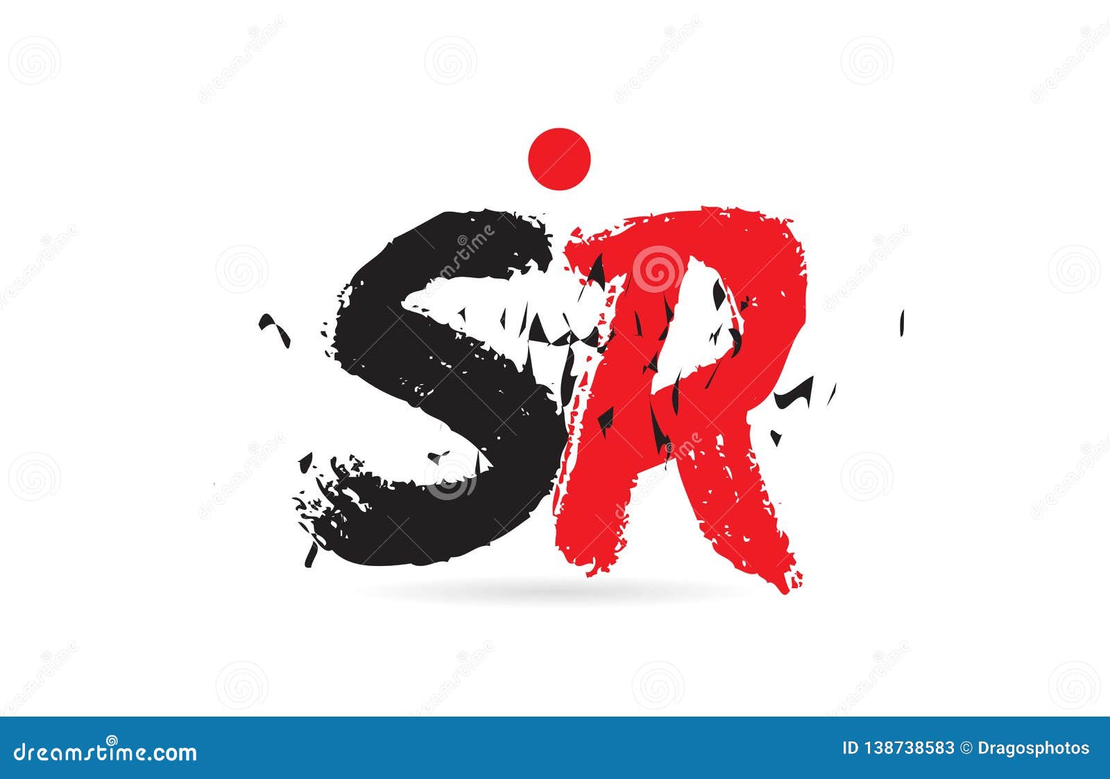 Alphabet Letter Combination SR S R with Grunge Texture Logo Stock ...