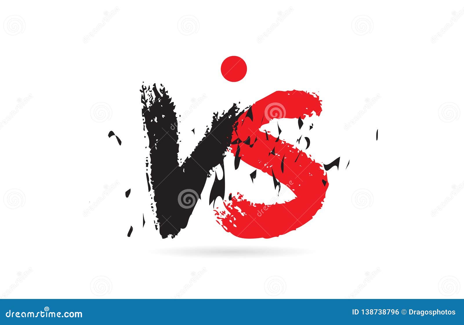 alphabet letter combination vs v s with grunge texture logo