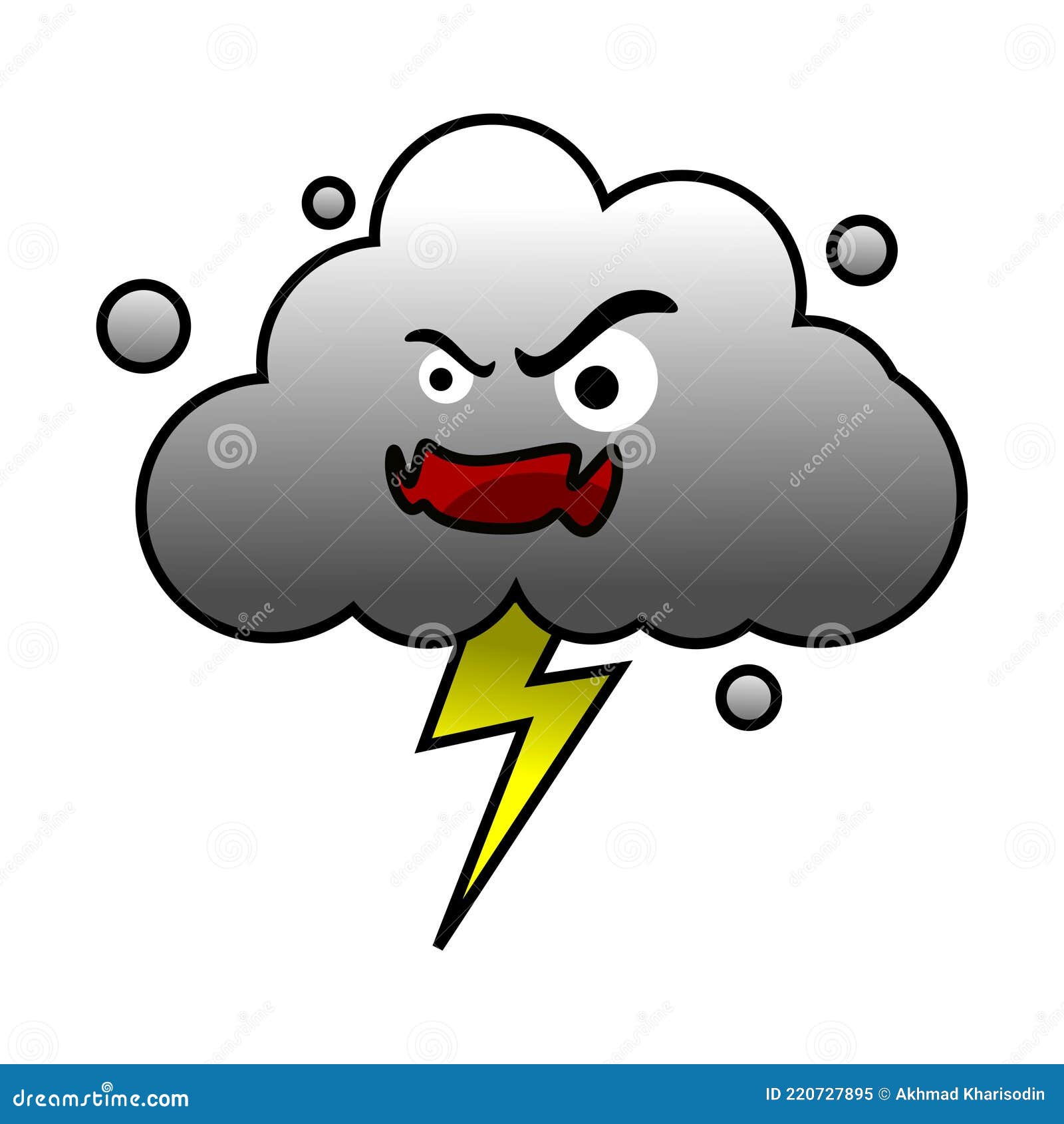 The Angry Thundercloud in Vector Illustration Stock Vector ...