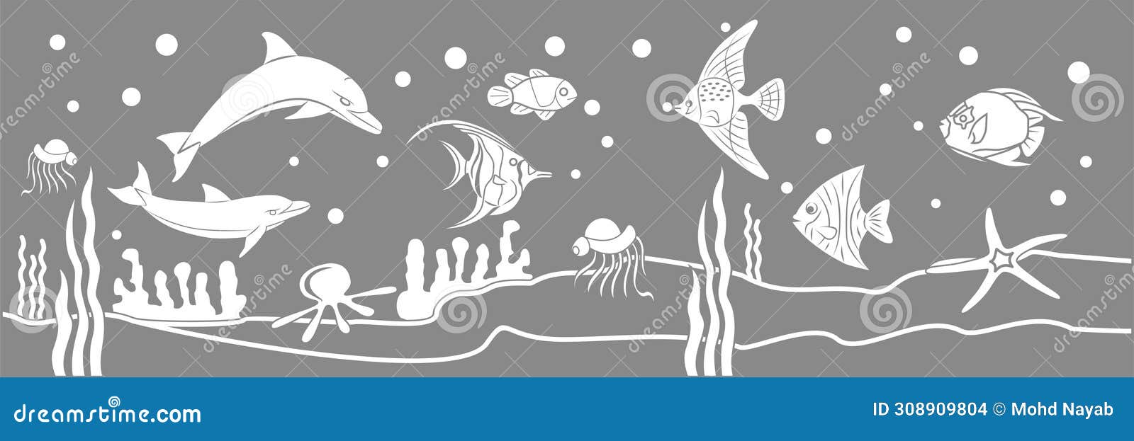  aqua fish coloring page outline art  cdr coreldraw x16 cdr