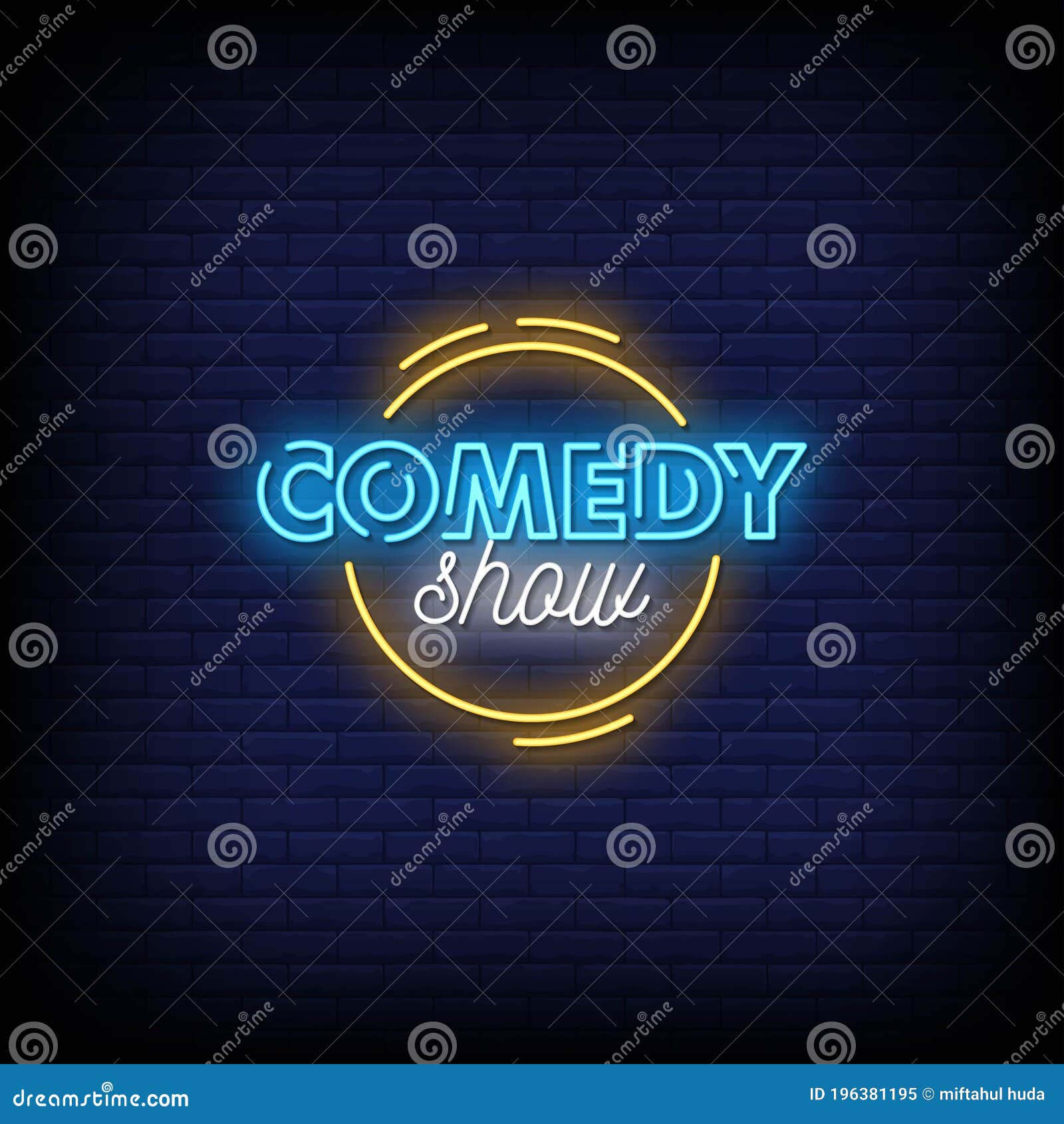 Comedy Show Neon Signs Style Text Vector Stock Vector Illustration of mike, leisure 196381195