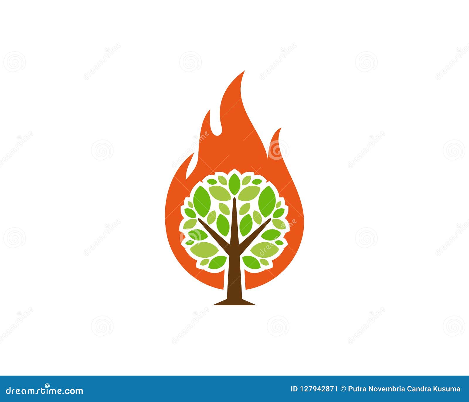 Burn Tree Logo Icon Design stock vector. Illustration of creative