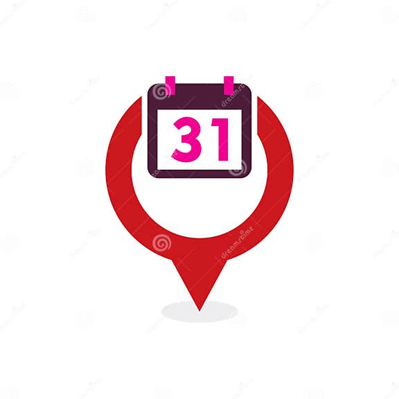 Calendar Point Logo Icon Design Stock Illustration Illustration of