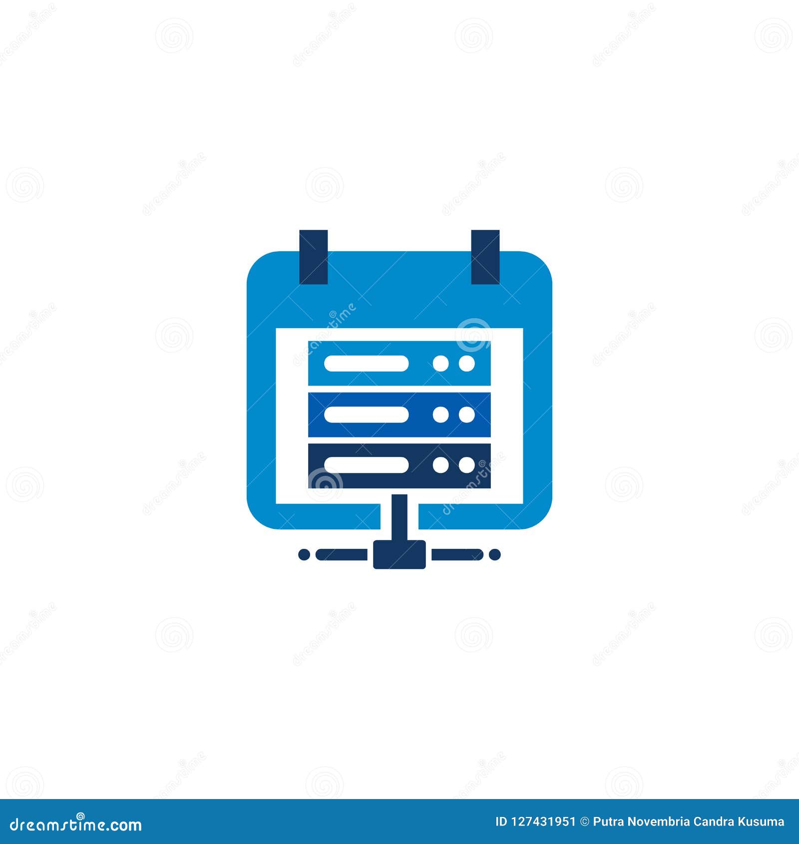 Calendar Server Logo Icon Design Stock Vector Illustration of company