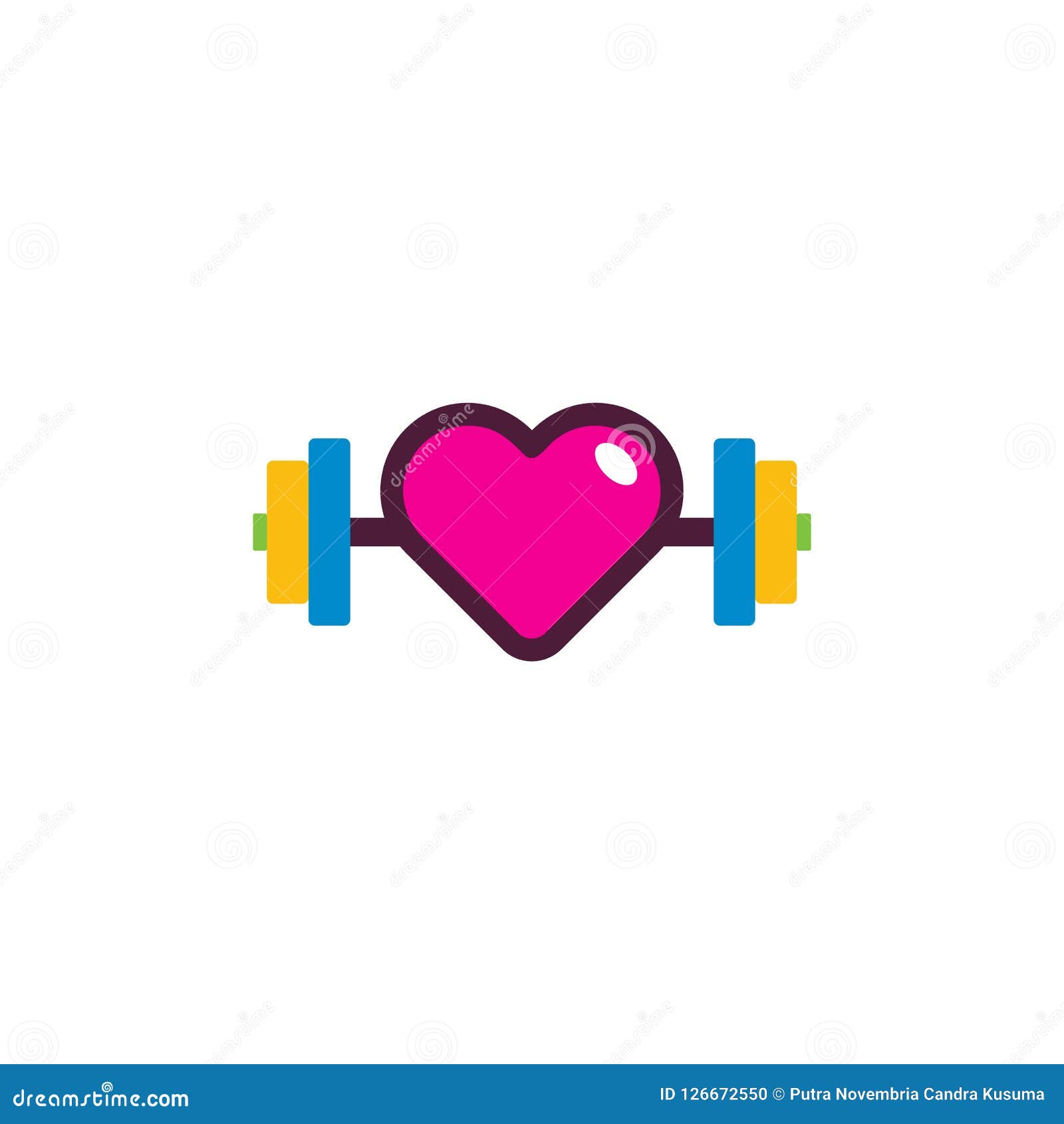 Barbell Love Logo Icon Design Stock Illustration Illustration of