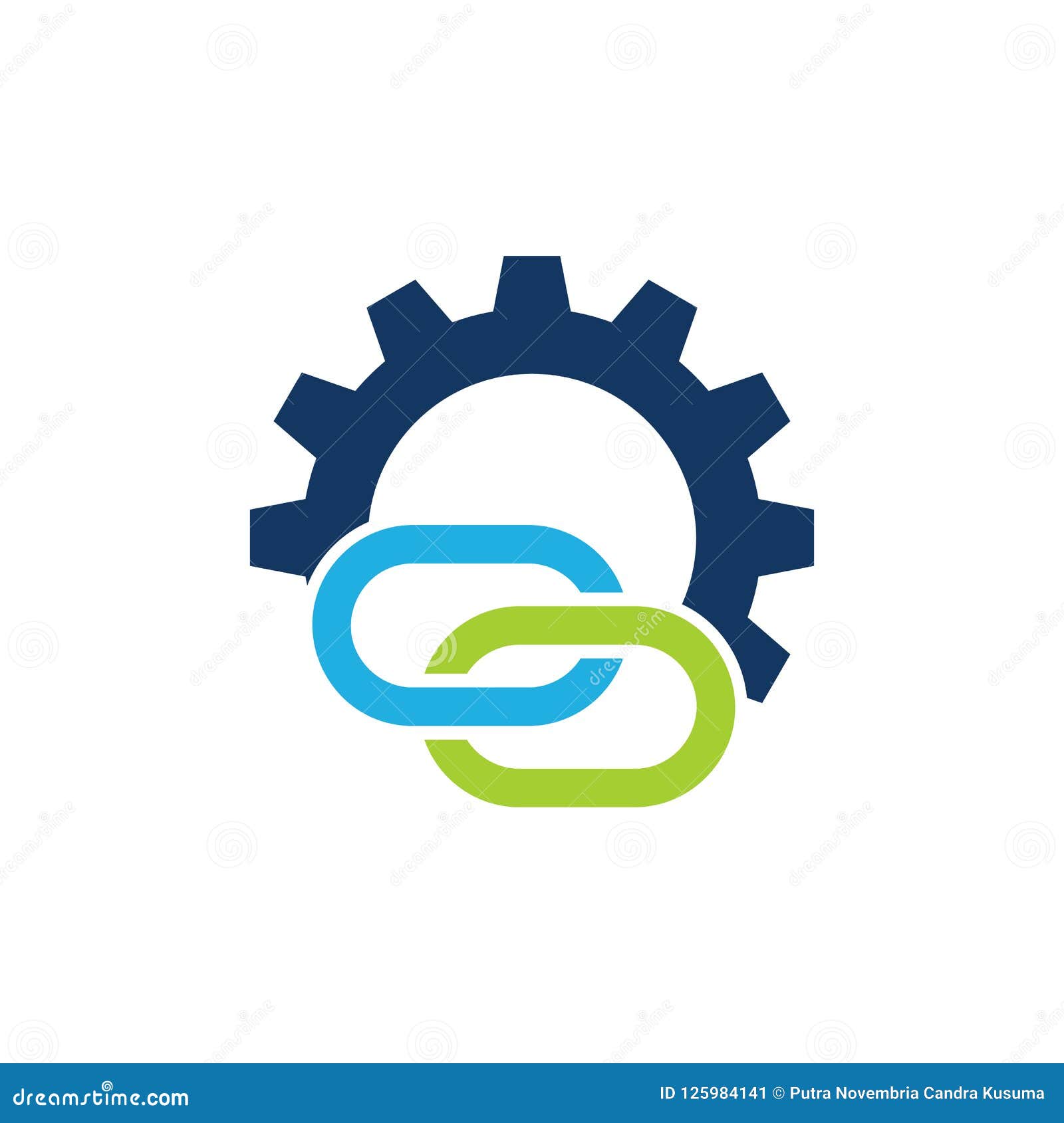 Link Gear Logo Icon Design stock vector. Illustration of engine - 125984141