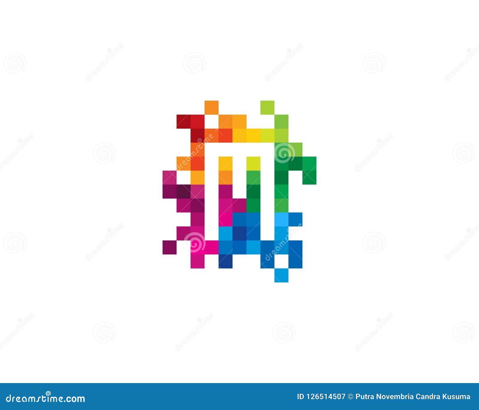 M Letter Mosaic Pixel Logo Icon Design Stock Vector - Illustration of