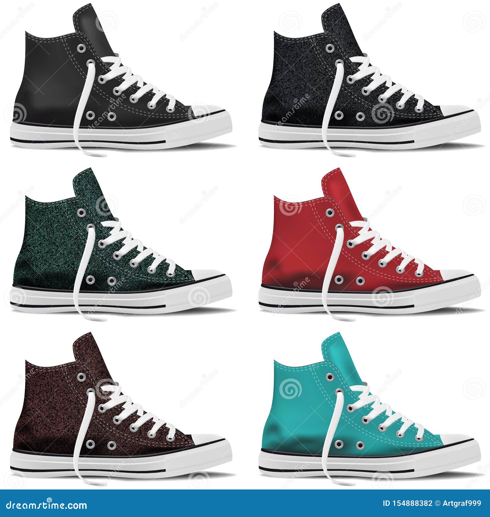 Download Design Collection Of Realistic Sneakers Mock Up On White ...