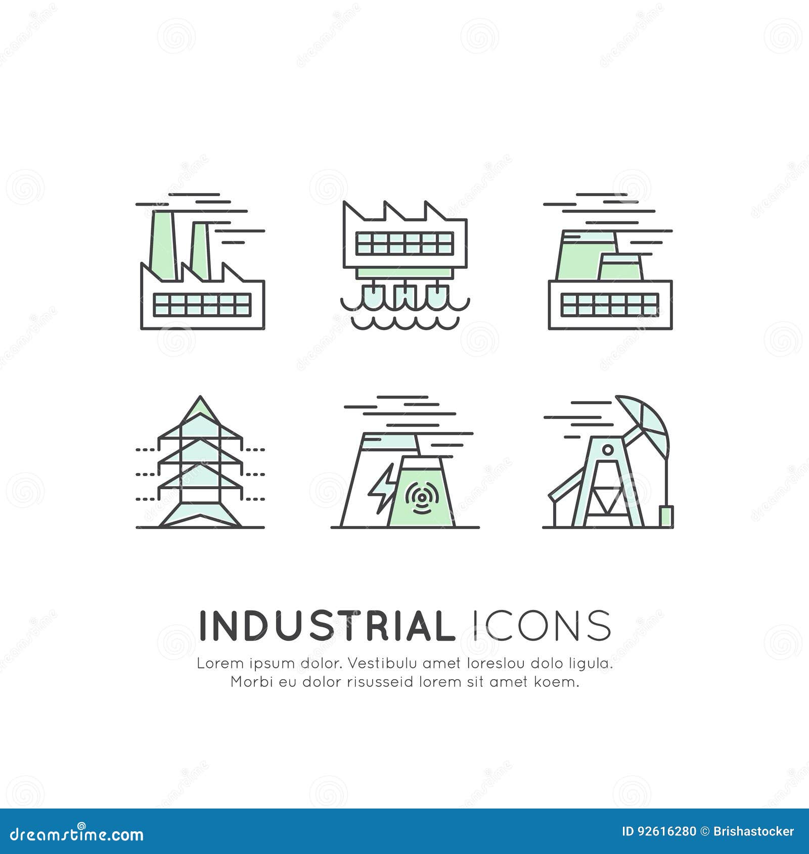 Green Eco Recycling Factory Vector Illustration ...