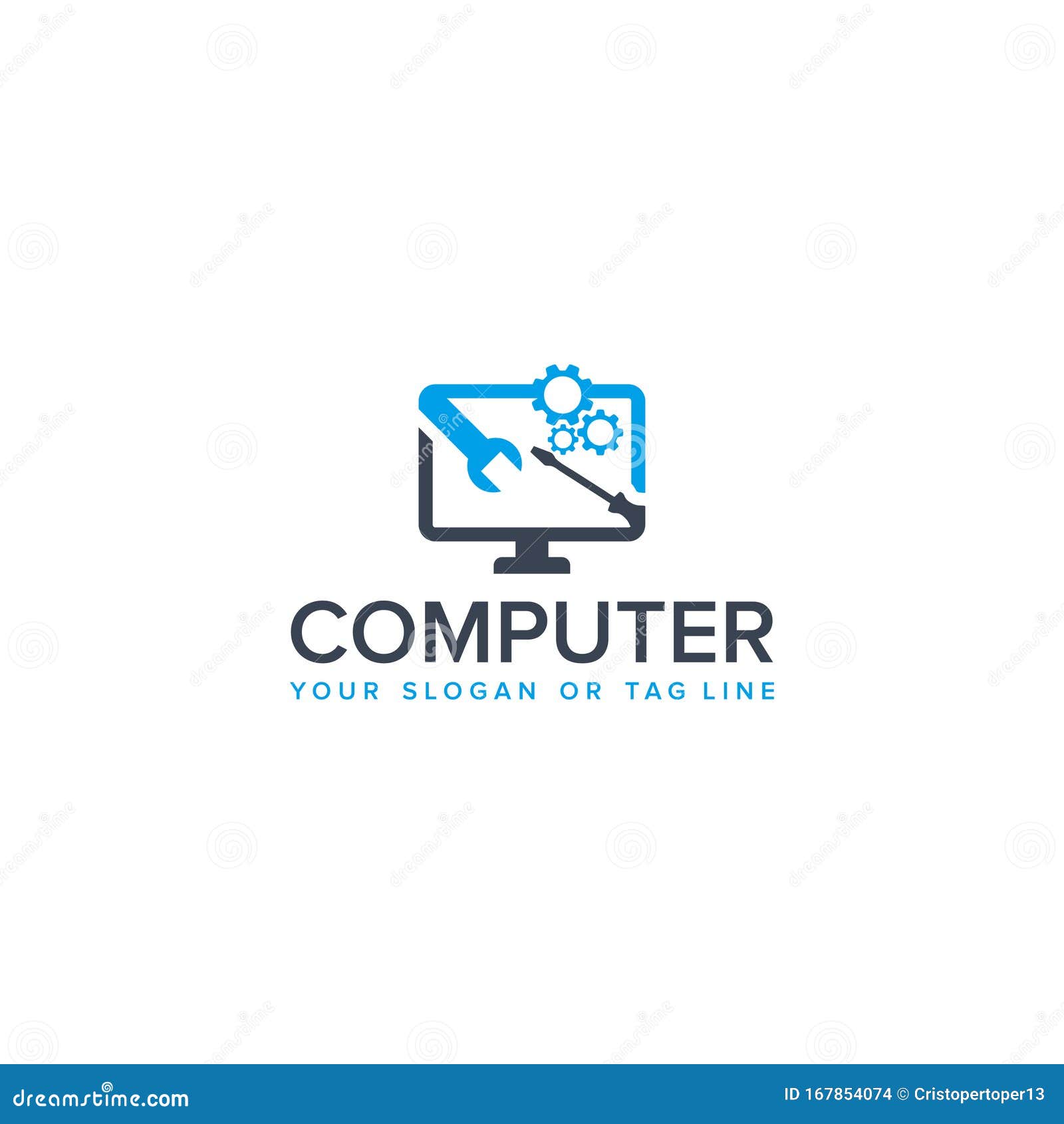 computer repair logo design