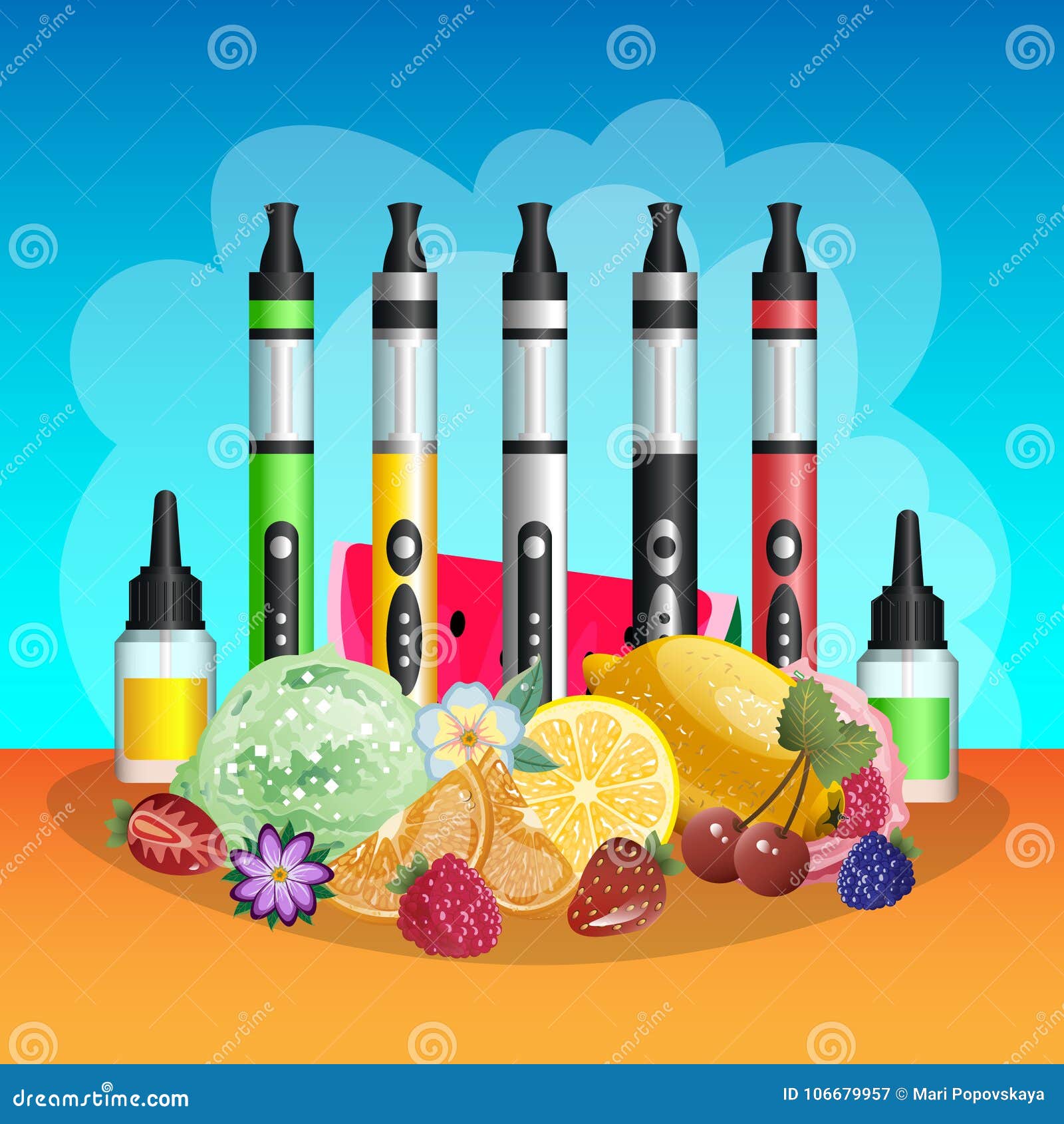 Design Concept of Exotic Smoking Usual and Electronic Stock Vector ...