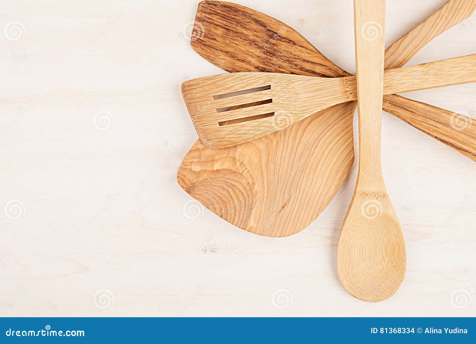 Download Design Concept Of Mockup Of Empty Wood Beige Spoons On ...