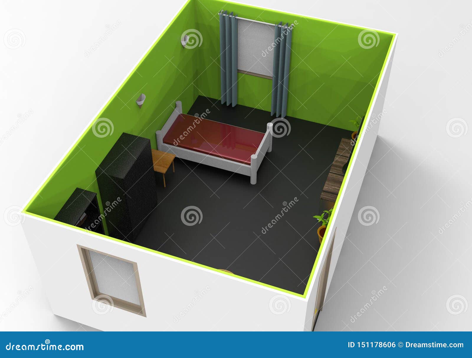 Simple Interior Design For Cozy Room Stock Illustration