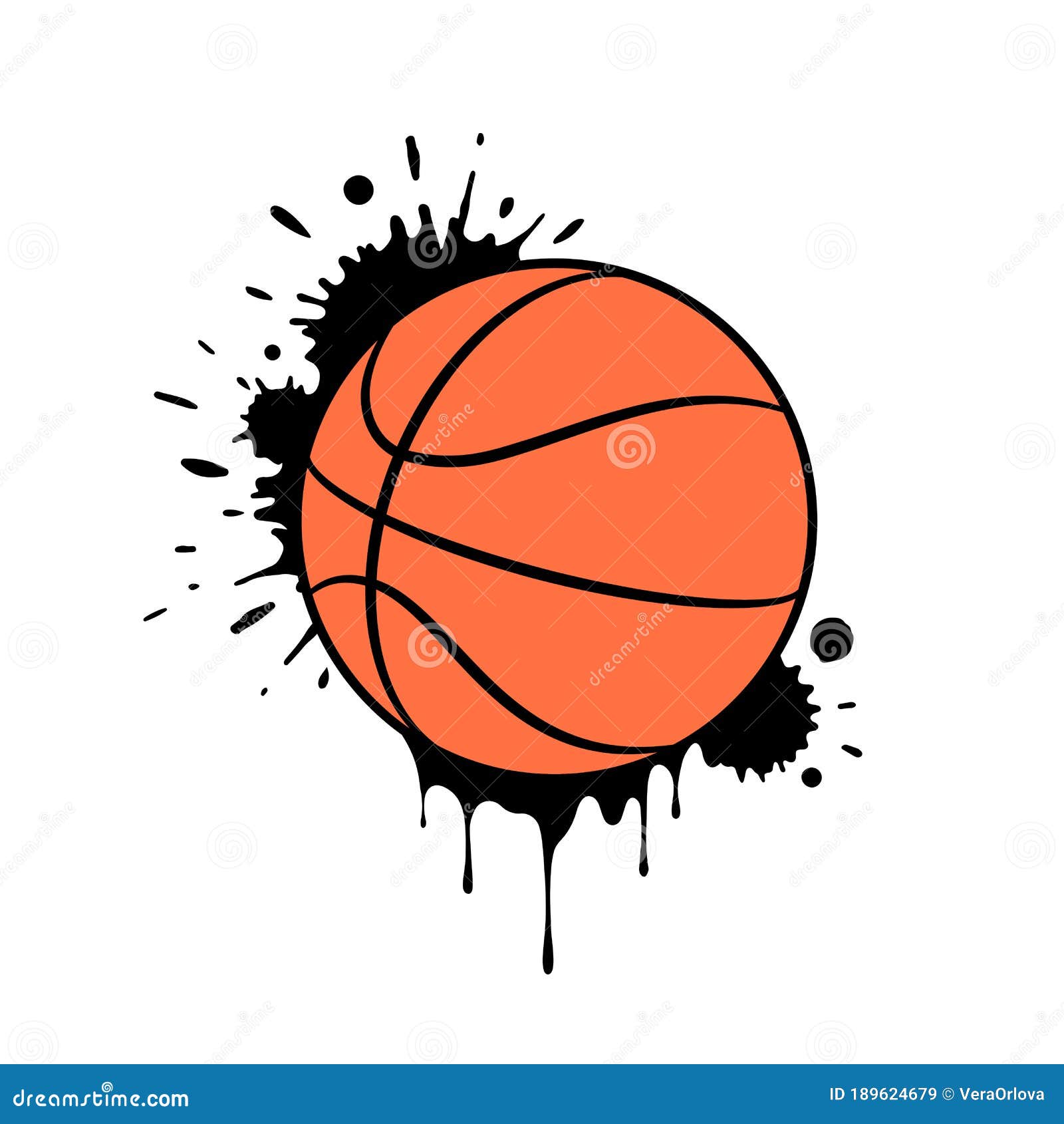 Baixe Bola de Basquete Colorida com Salpicos de Tinta PNG