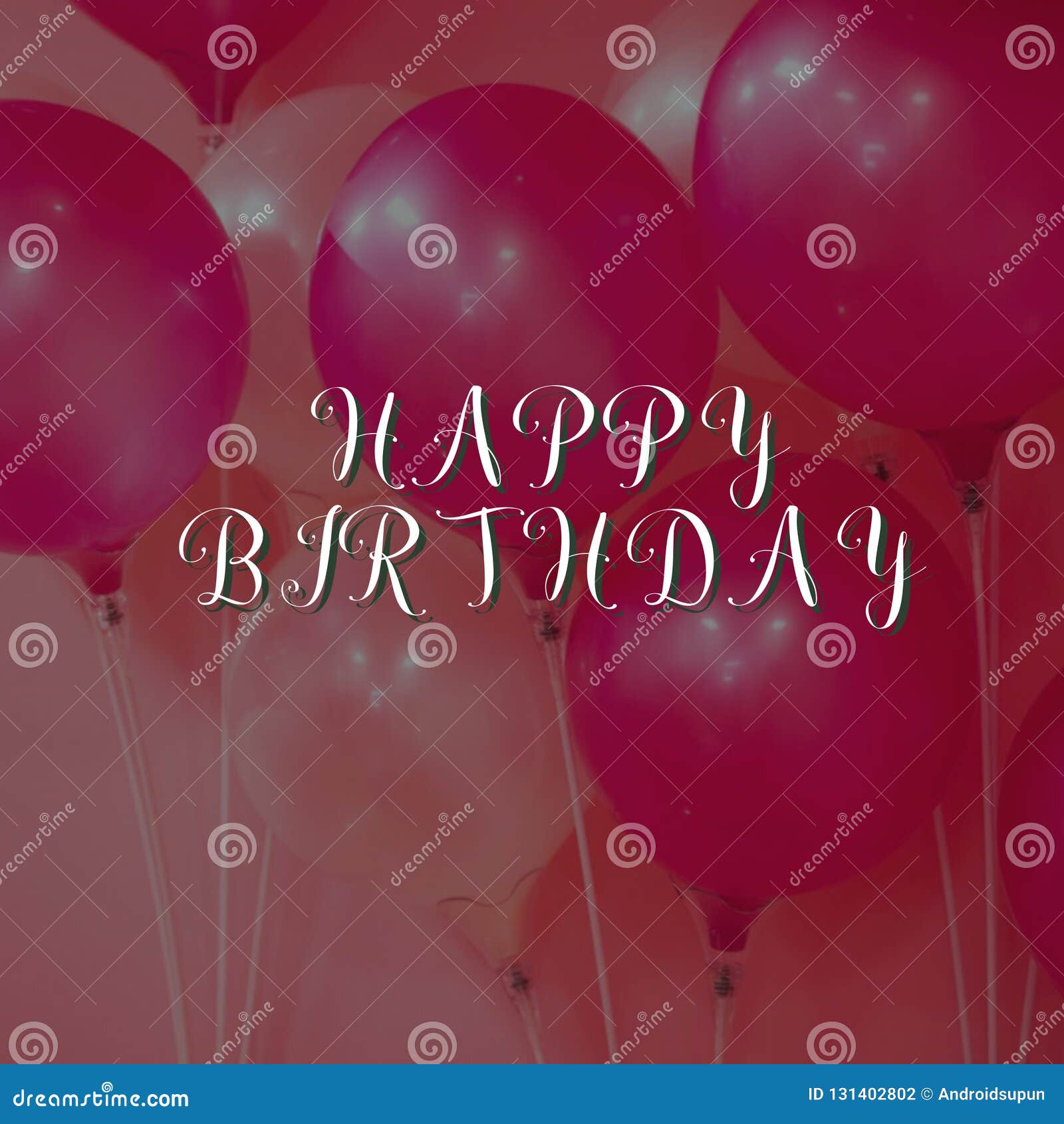 Design De Carte D Anniversaire Avec Le Fond De Ballon Photo Stock Image Du Mots Pret