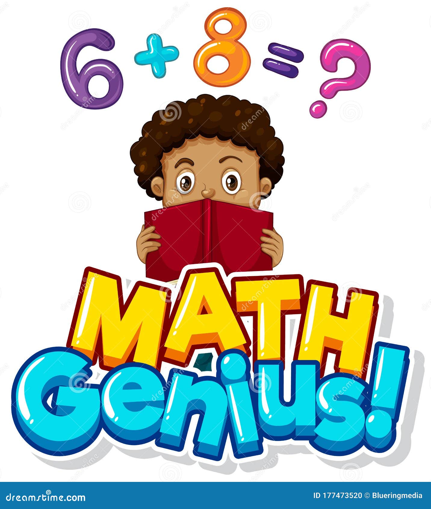 Projeto de fonte para gênio da matemática com menino e números