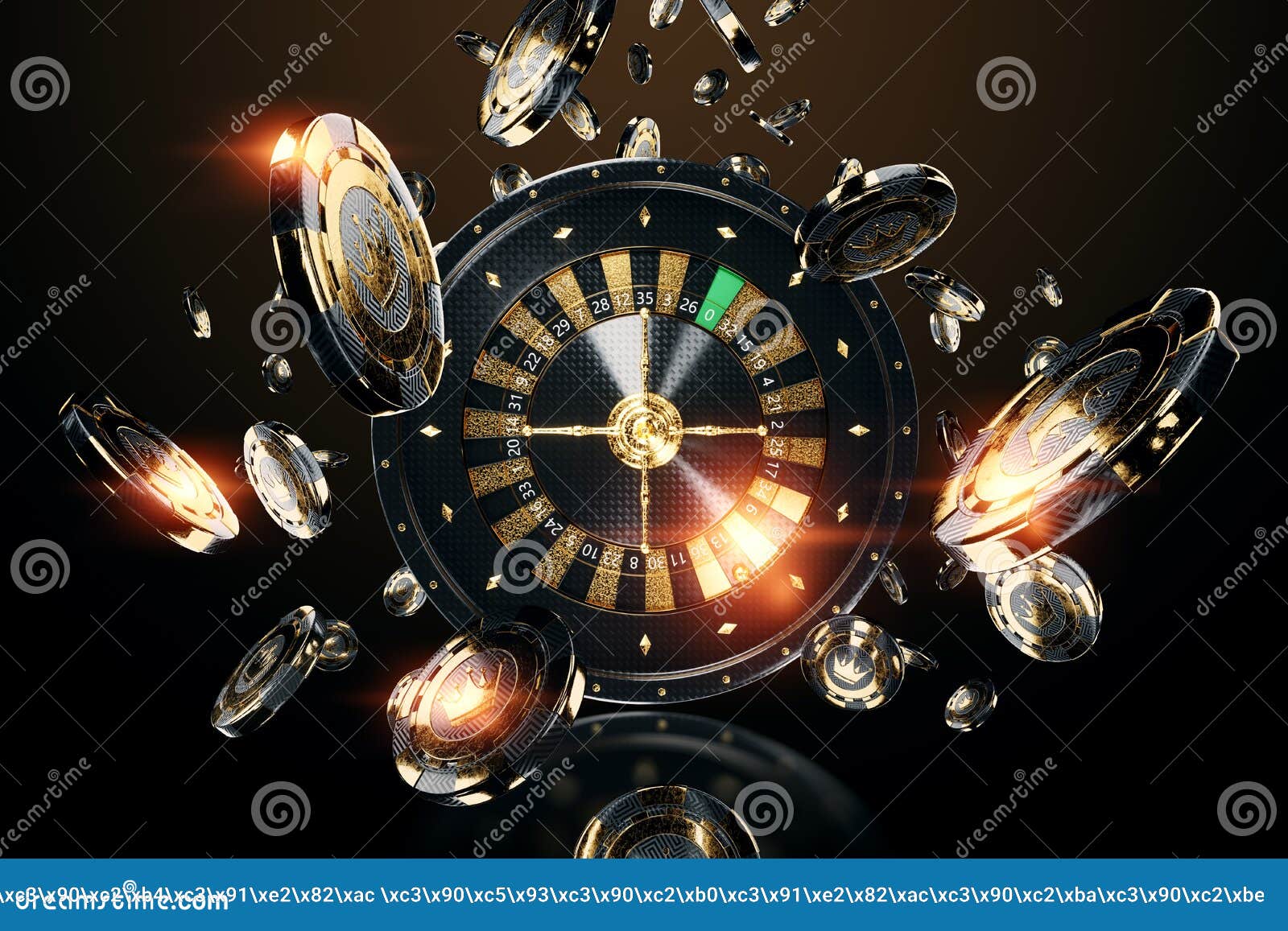 Design De Fundo De Modelo De Casino Criativo Com Chips E Roletas