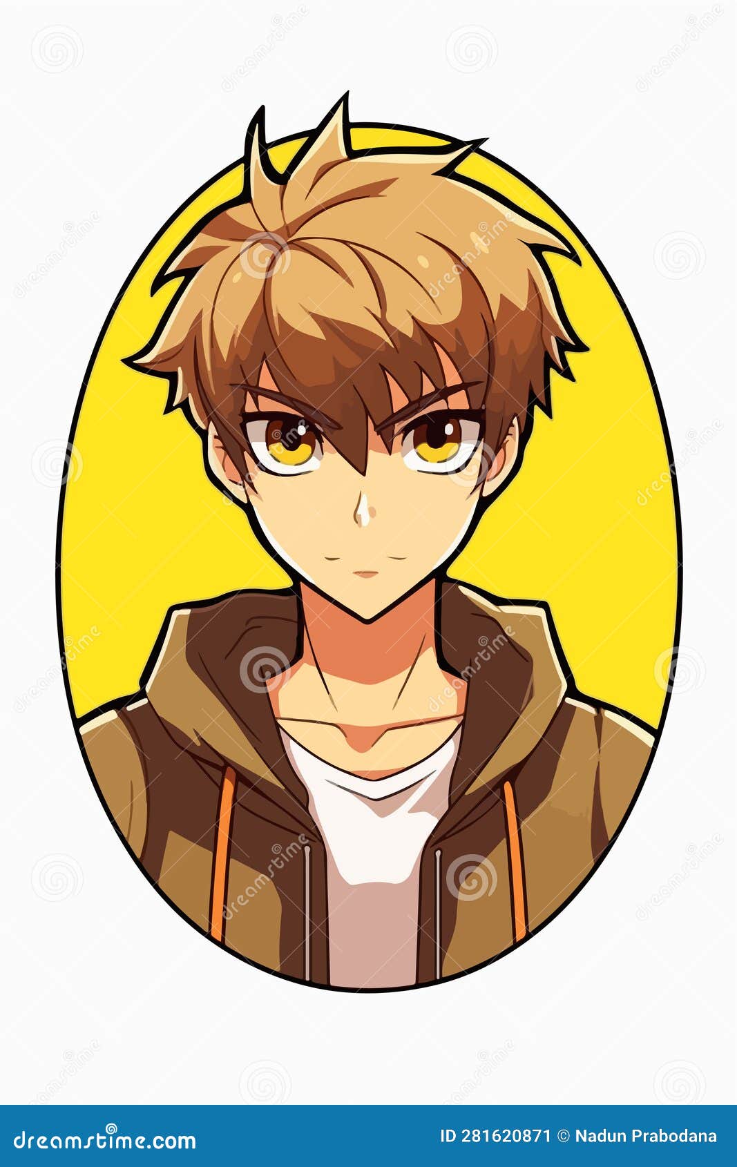 Jovem Homem Anime Estilo Personagem Vetor Ilustração Design Manga