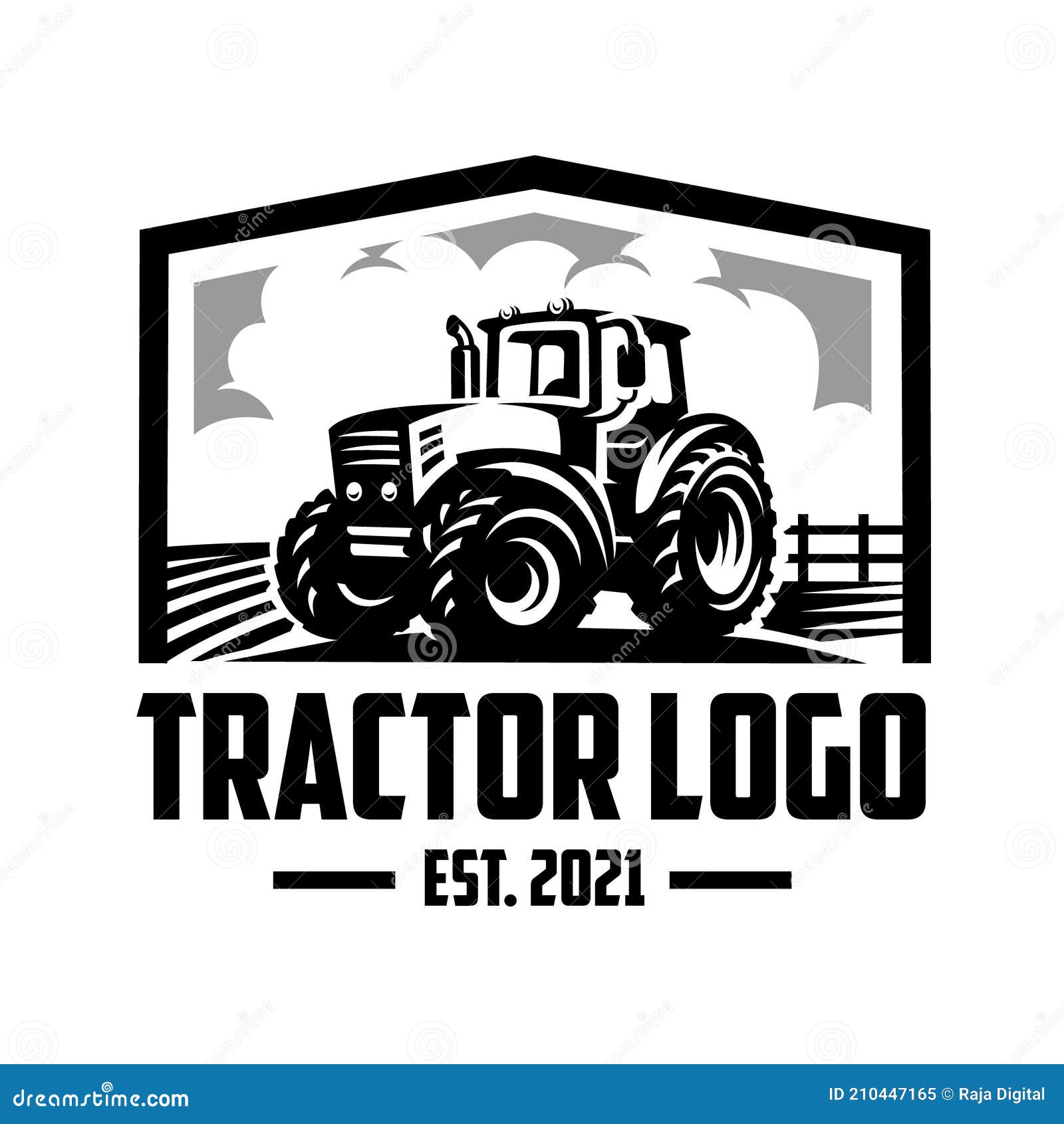 Desenhos animados rurais de trator agrícola, Vetor Premium