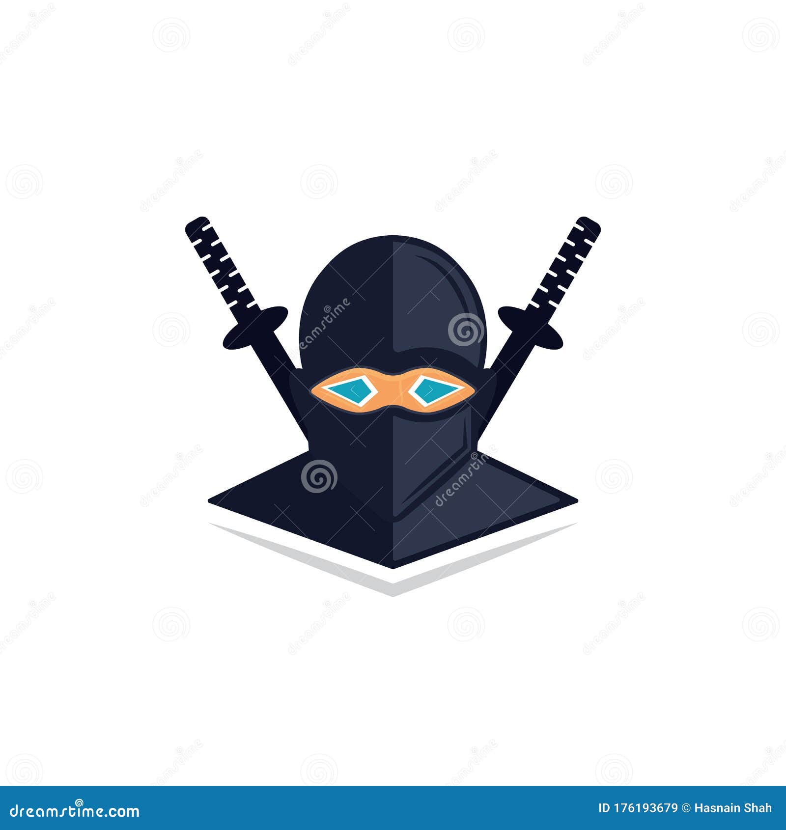 Gráfico de mascote ninja de corpo inteiro para web design