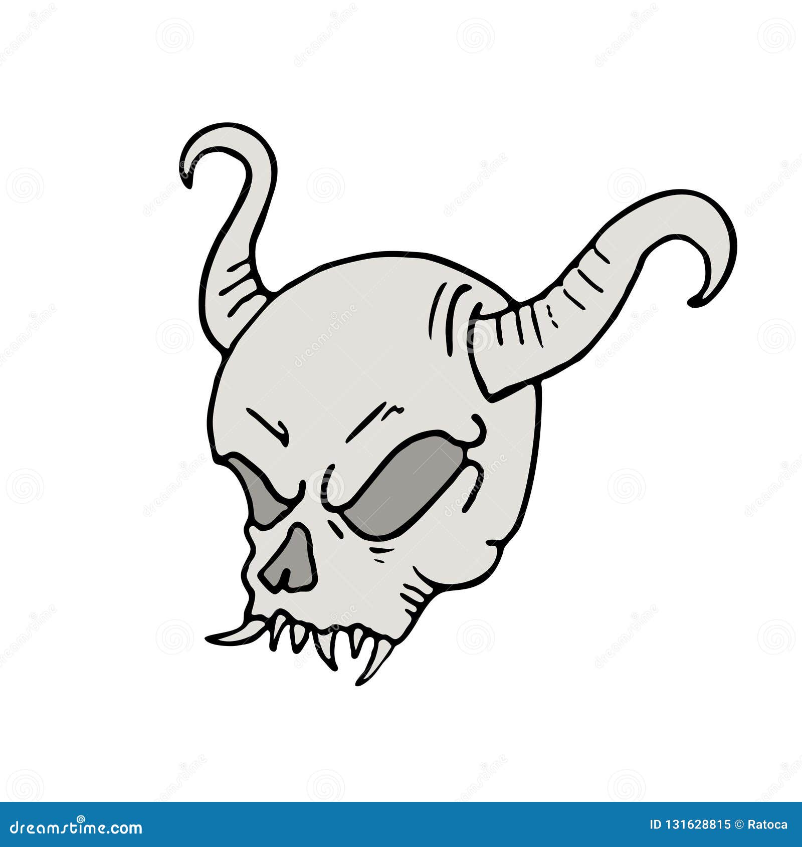 evil demon skull drawings