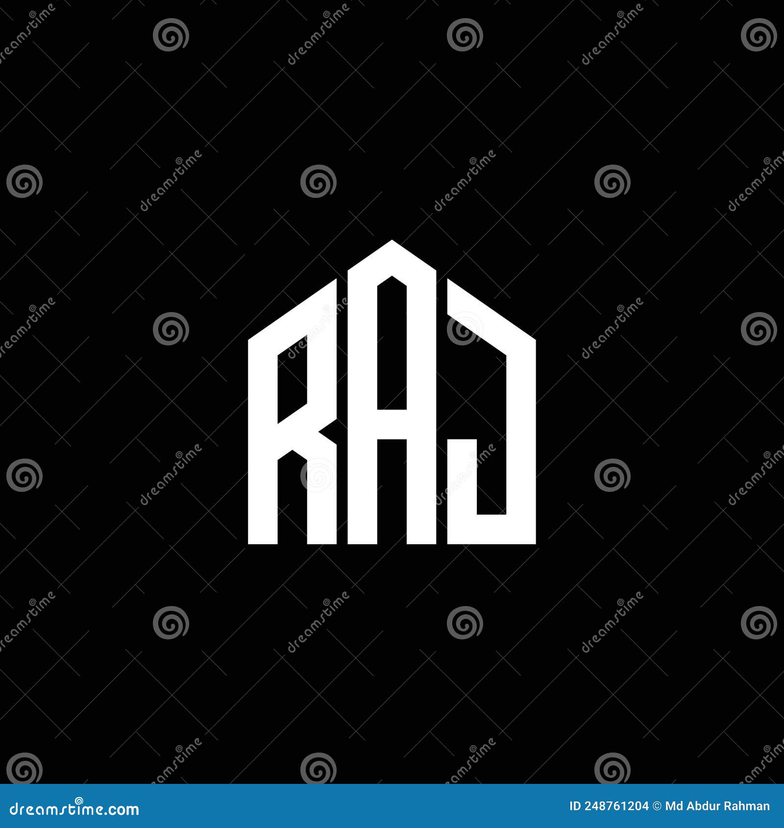 Design Do Logotipo Da Letra Rai Em Fundo Preto Conceito De Logotipo De