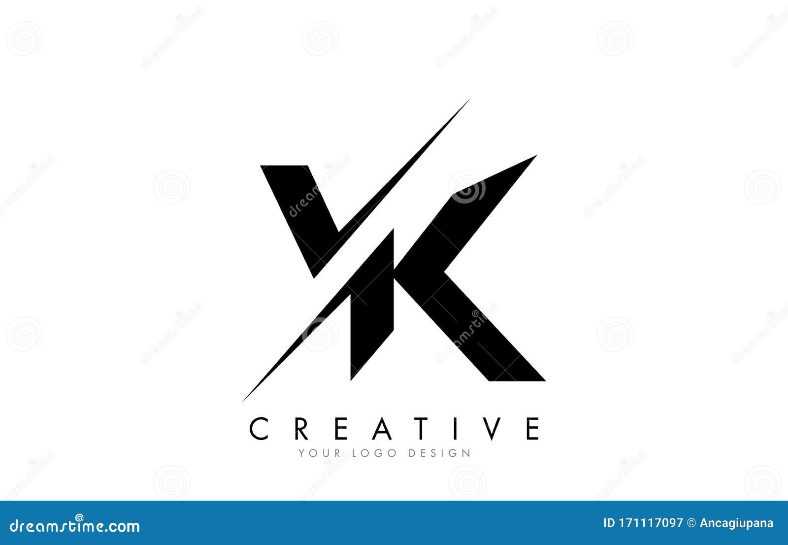 logotipo da letra vk. modelo de vetor de design de logotipo de