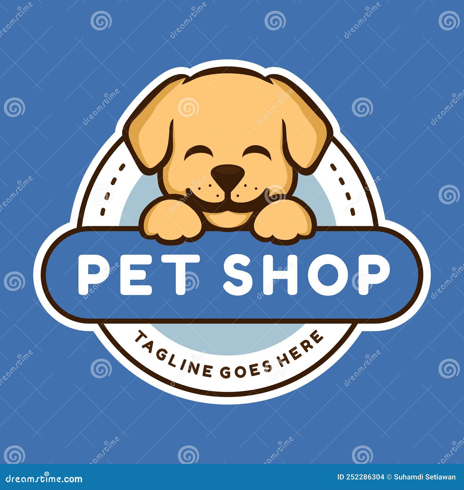 Logotipo fofinho da petshop com gato e cachorro