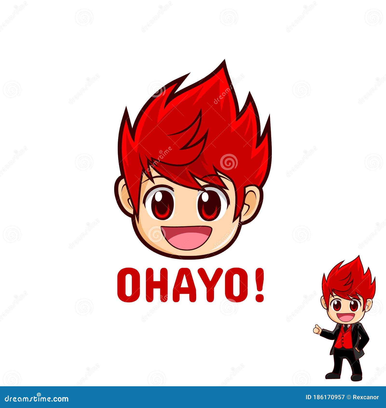 ilustração fofa chibi anime menino de desenho animado em pé rosto feliz  adesivo web ícone mascote logotipo emote 15737544 Vetor no Vecteezy