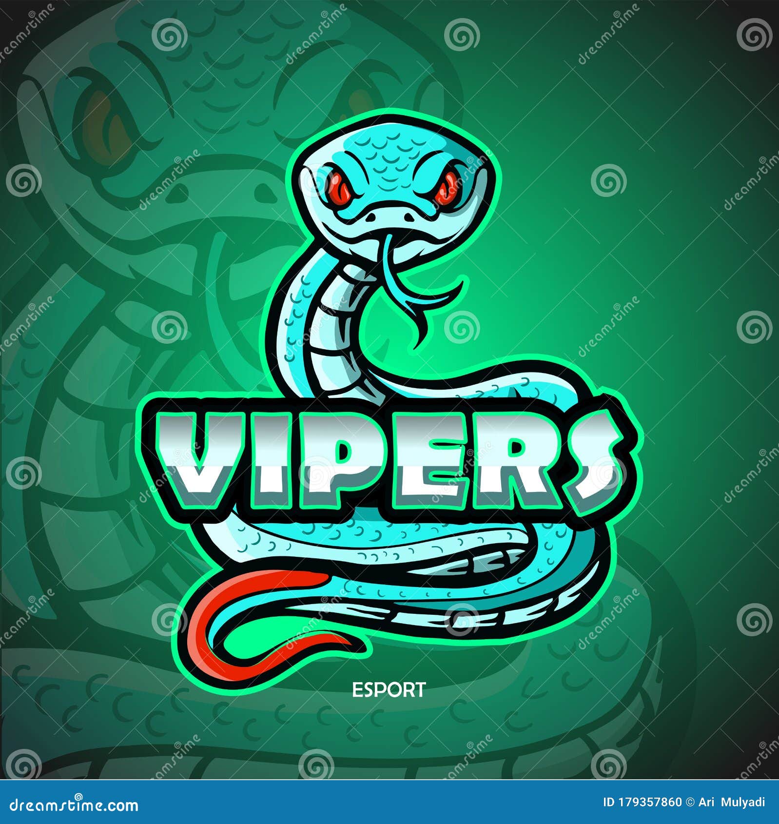 Design de logotipo de jogo de mascote cobra