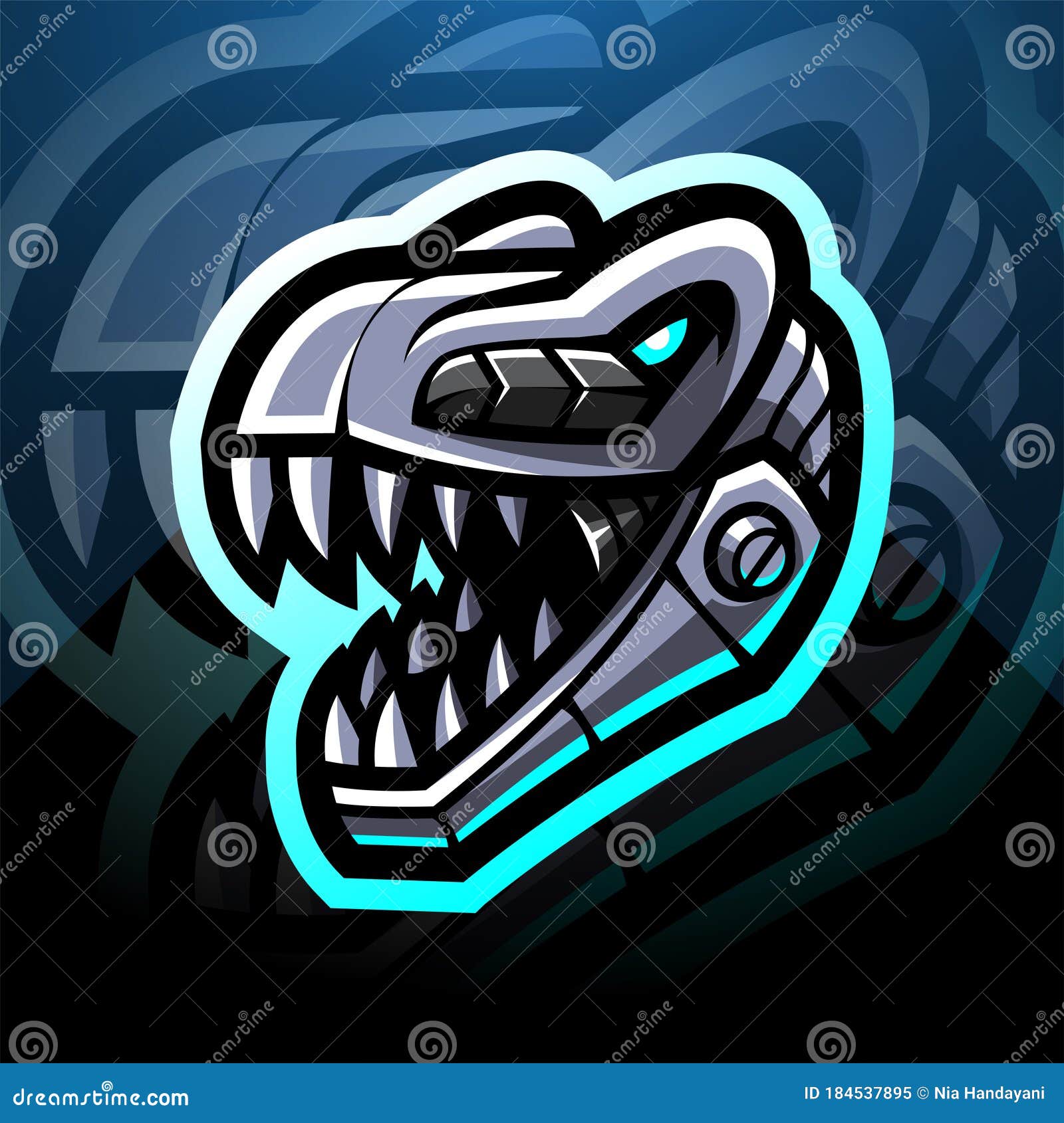 Dinossauro Esporte Mascote Logotipo Design T Rex Cabeça Mascote