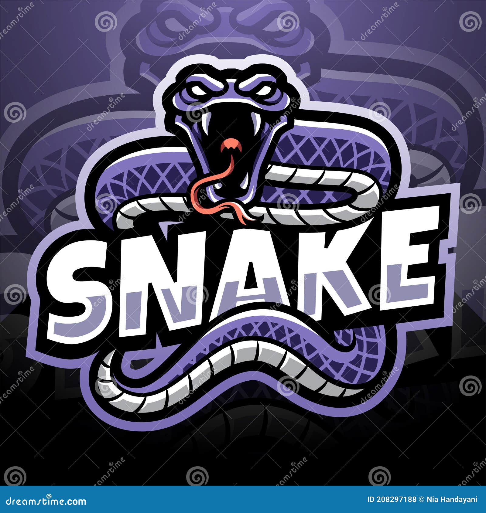 Logotipo de jogo de mascote snake design de logotipo king cobra