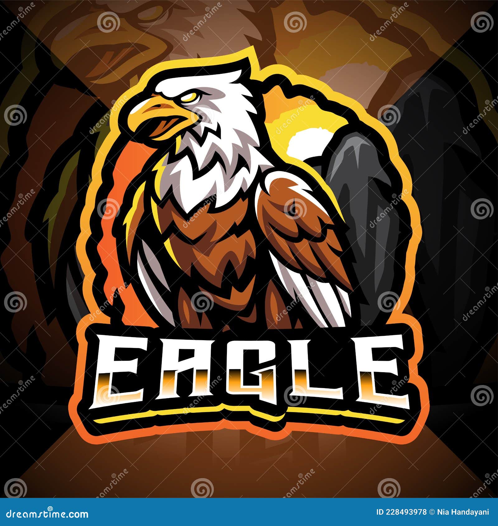 Design de logotipo de mascote eagles esport