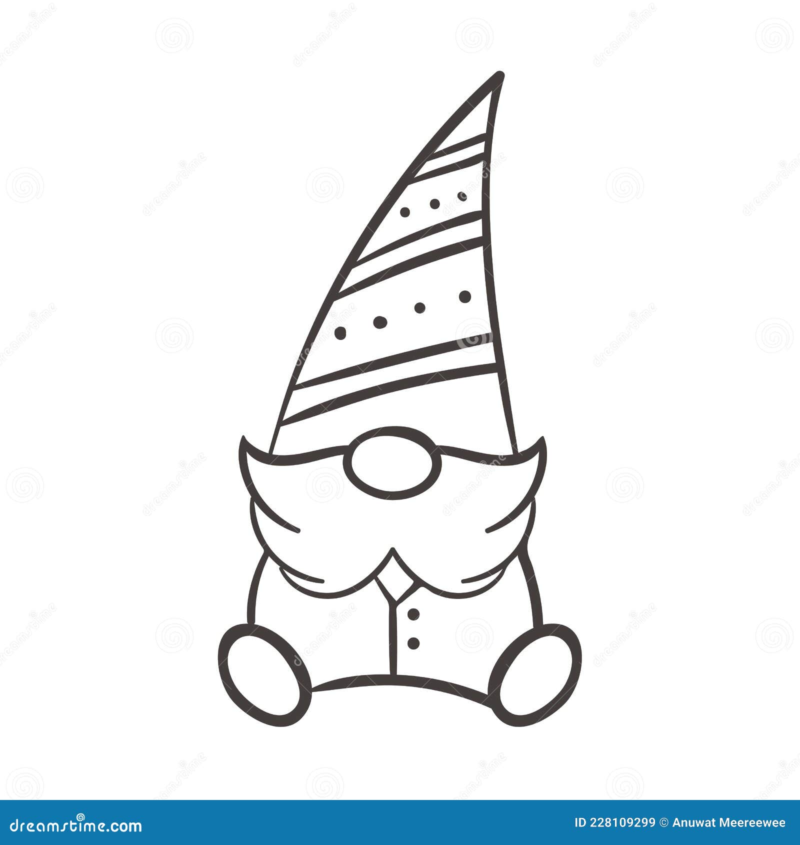 Desenho de gnomos de natal para livro de colorir isolado em um fundo  branco.