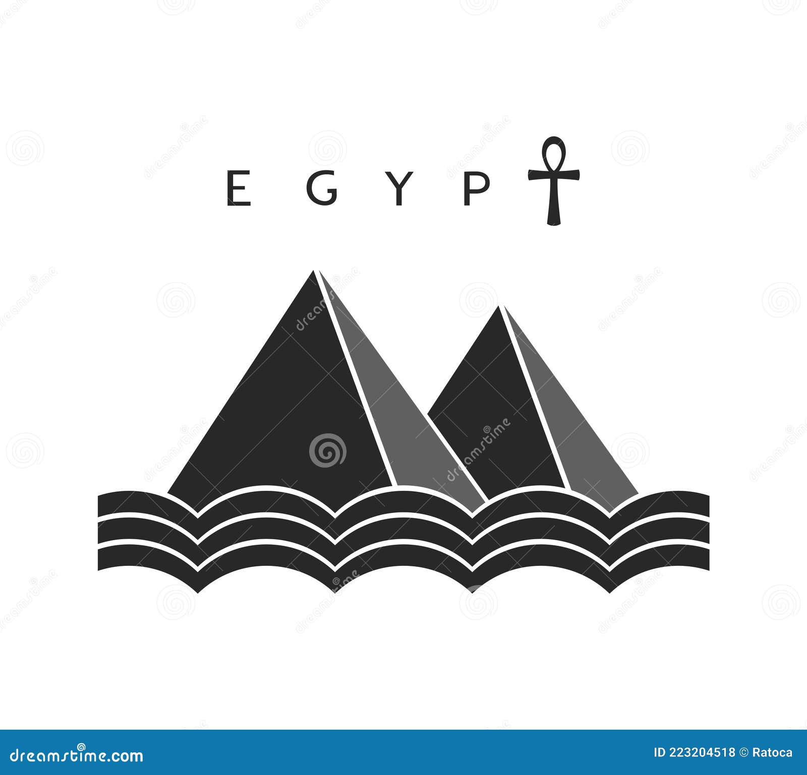 Design of Egyptian Pyramid Symbol Stock Vector - Illustration of