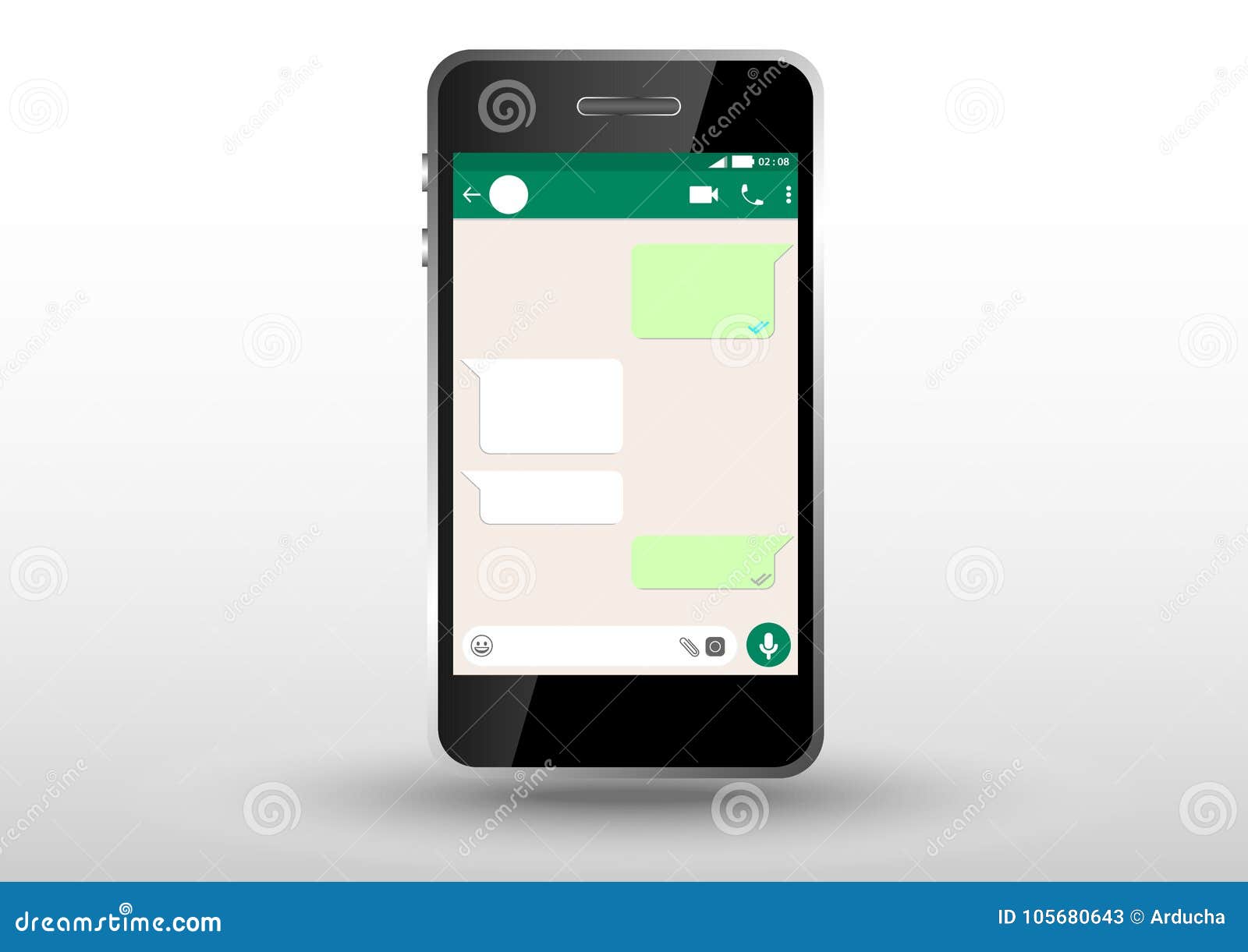 Whatsapp Frame Mobile Application with Phone Outframe Stock Vector