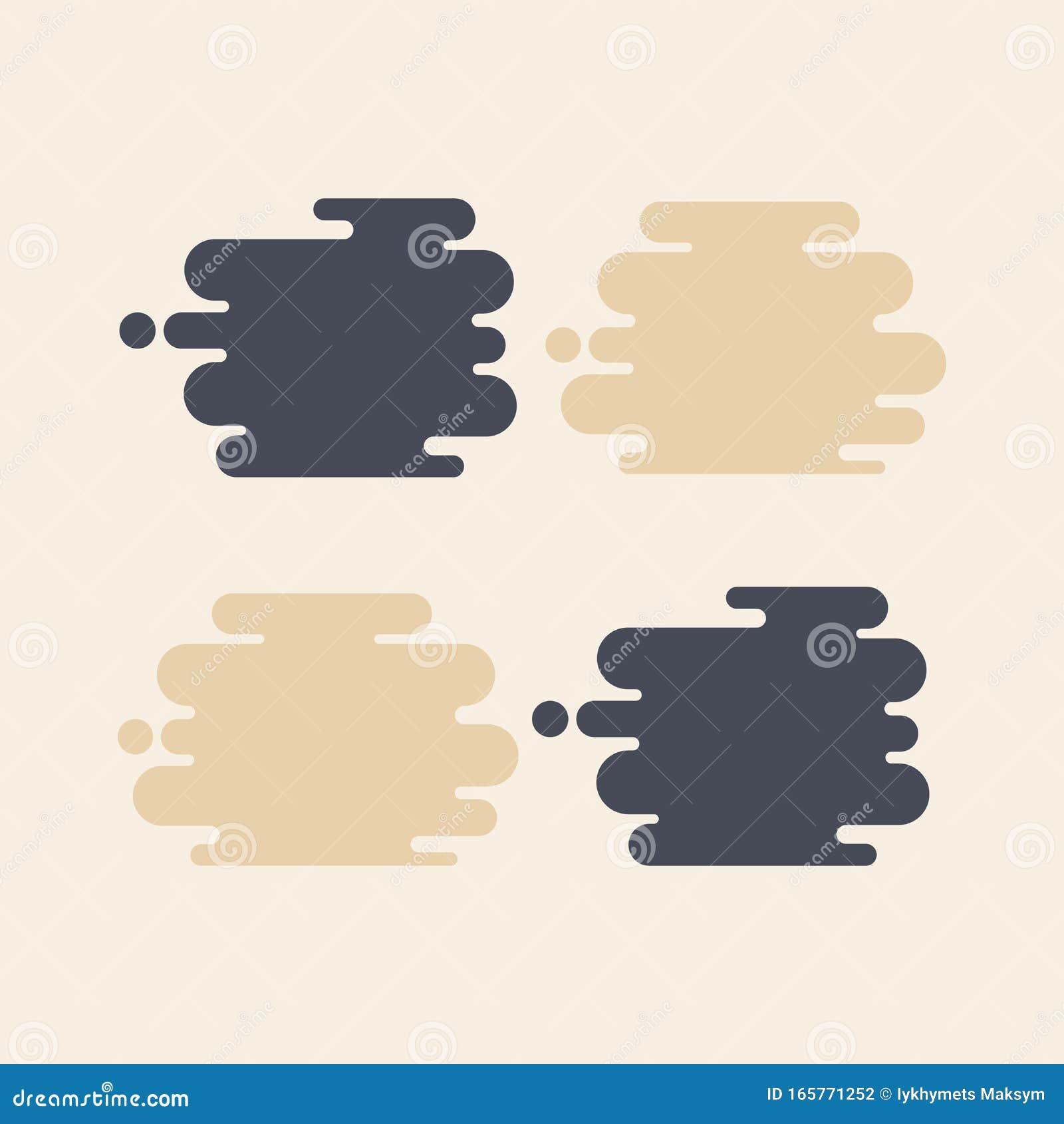 Design Elements Colored Acrylic Paint Brush Marks. Vector