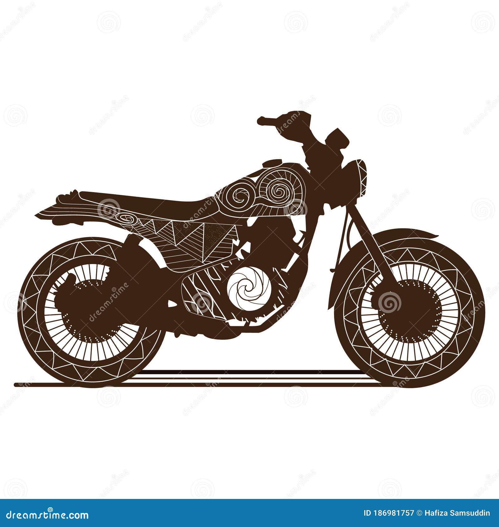 Motorbiker estilizado ilustração stock. Ilustração de motocicleta